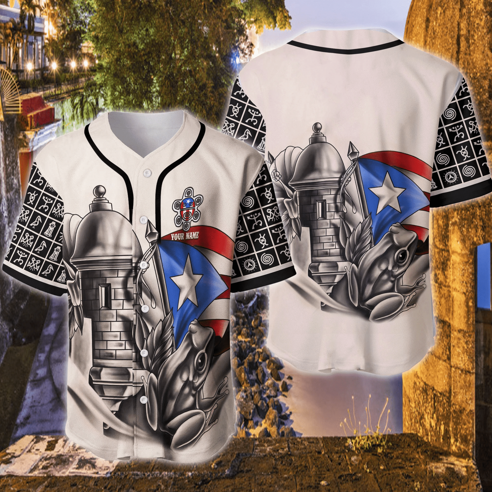 Personalized Custom Name Puerto Rico Coqui Sol Taino Baseball Tee Jersey Shirt Printed 3D