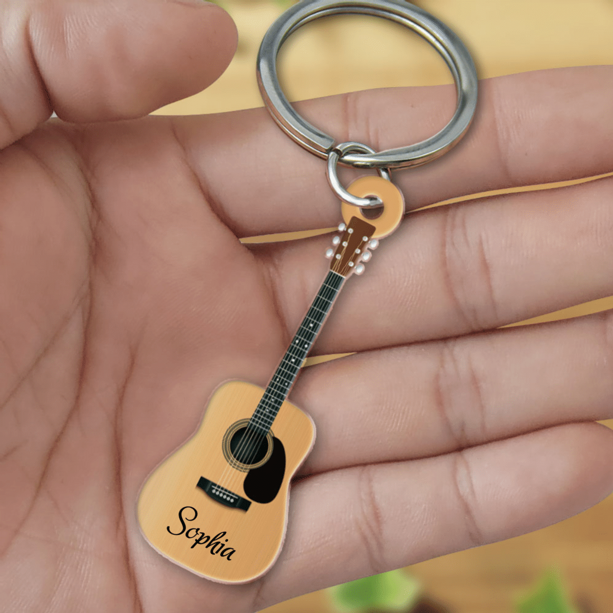 Personalized Acrylic Cross Guitar Acrylic Keychain-Great Gift Idea For Guitar Lover