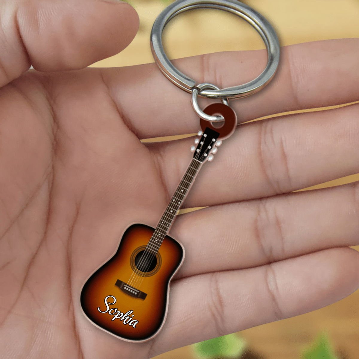 Personalized Acrylic Cross Guitar Acrylic Keychain-Great Gift Idea For Guitar Lover
