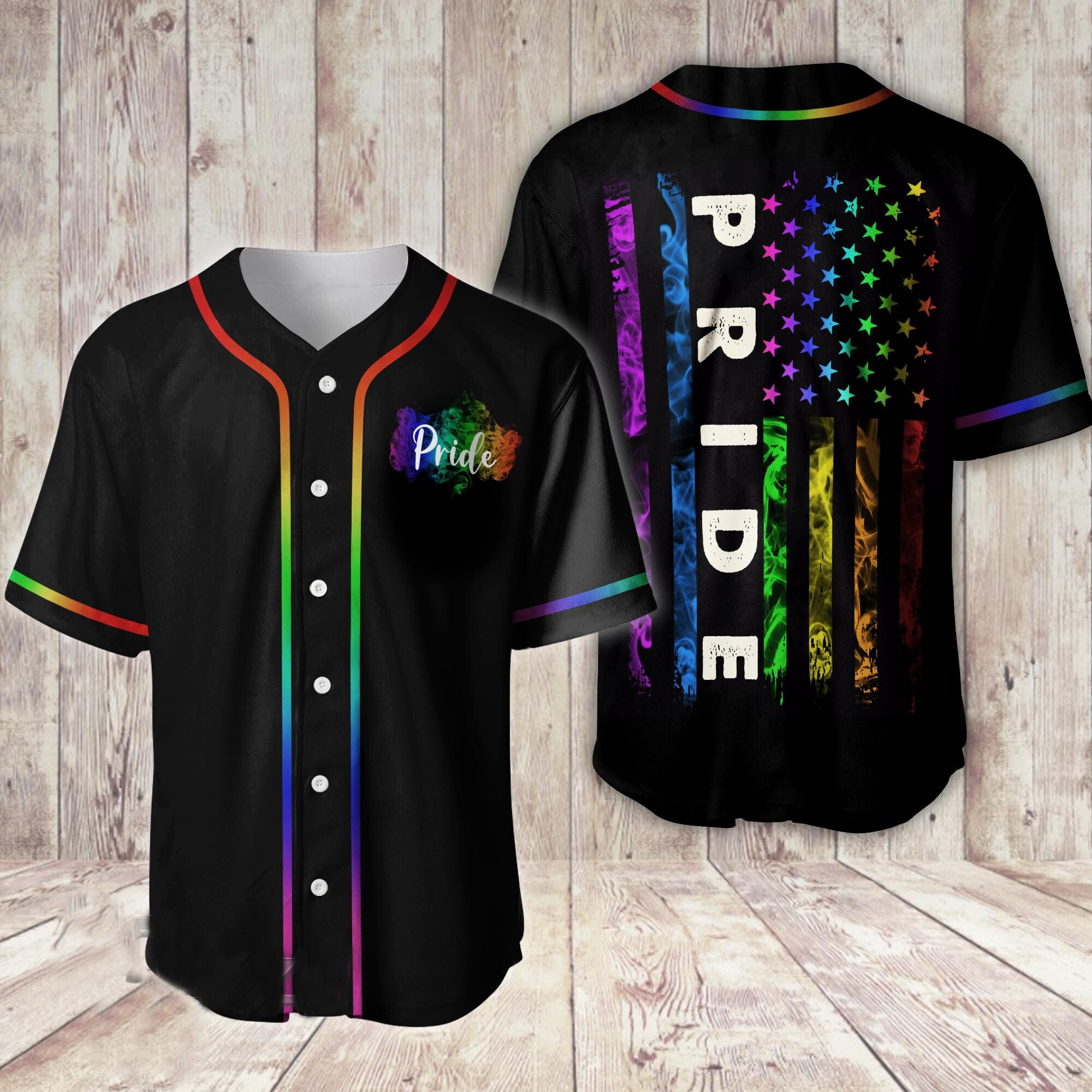3D All Over Print Lgbt Pride Flag Baseball Shirt/ Flag Baseball Jersey Shirt