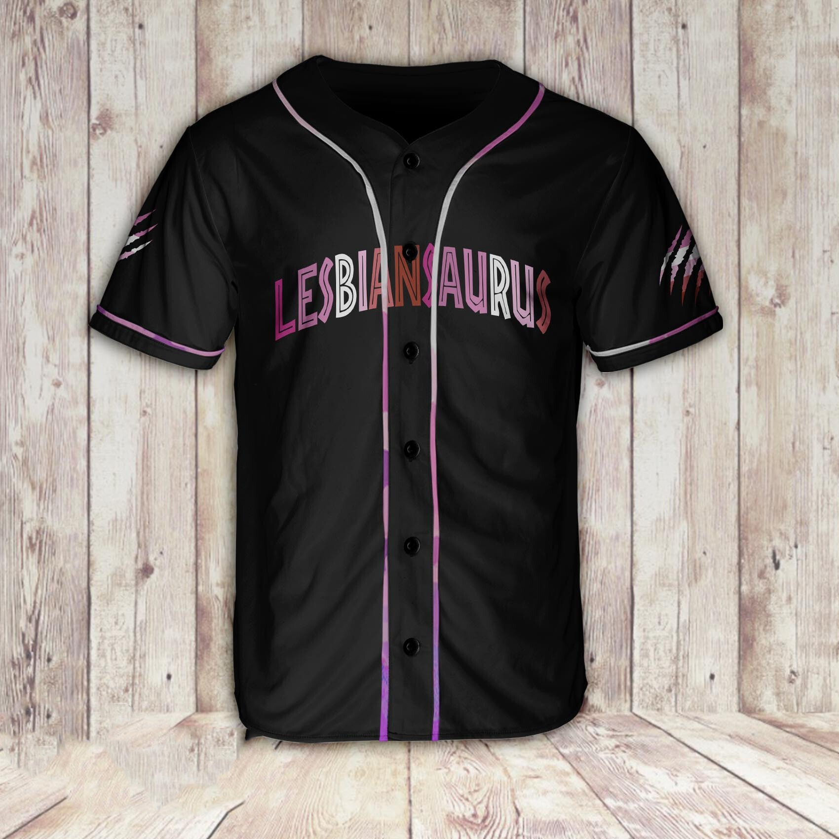 LGBT Pride Lesbiansaurus Baseball Shirt/ Idea Gift Shirt for LGBT