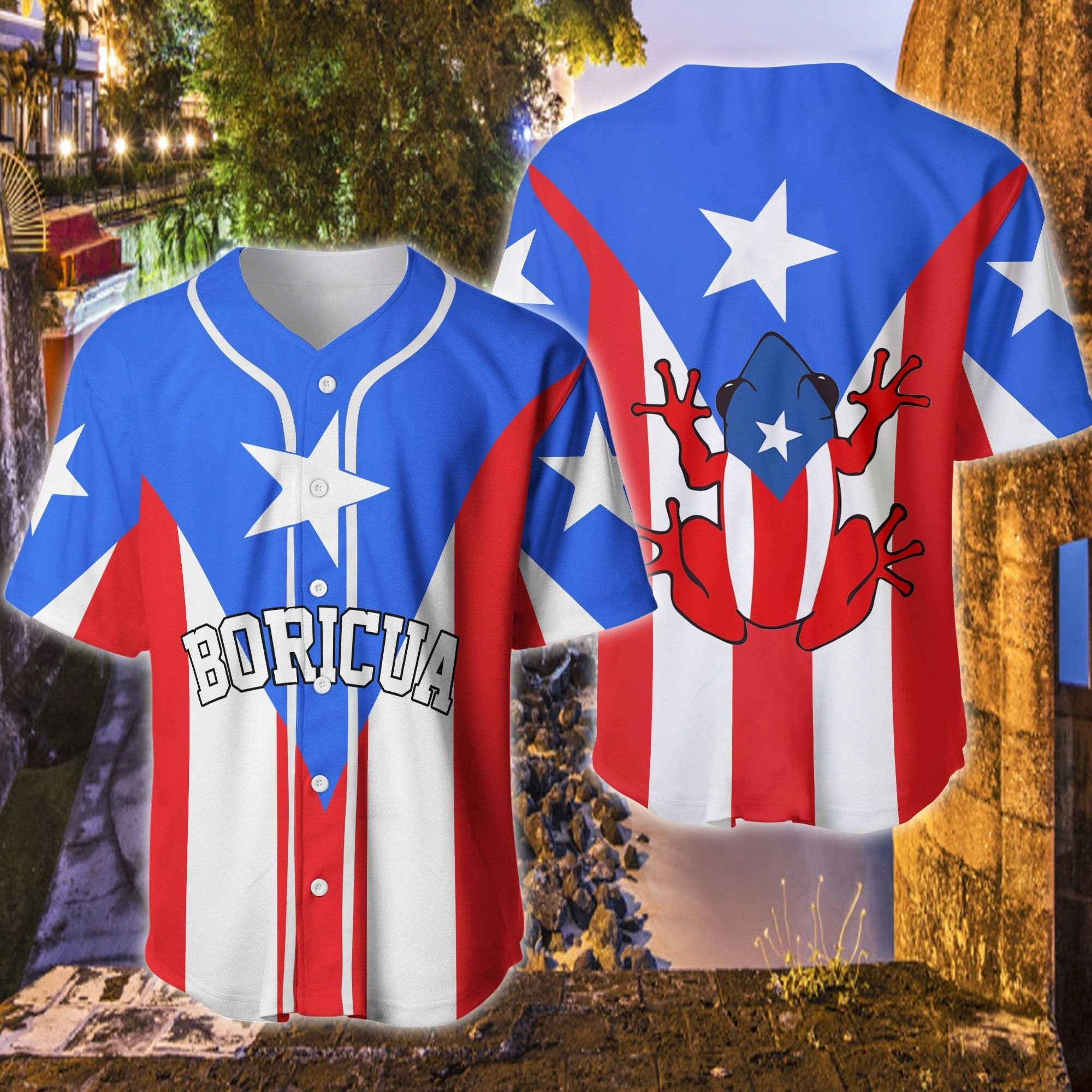 Puerto Rico Flag Personalized Baseball Jersey/ Custom Name Puerto Rico Shirt for Man