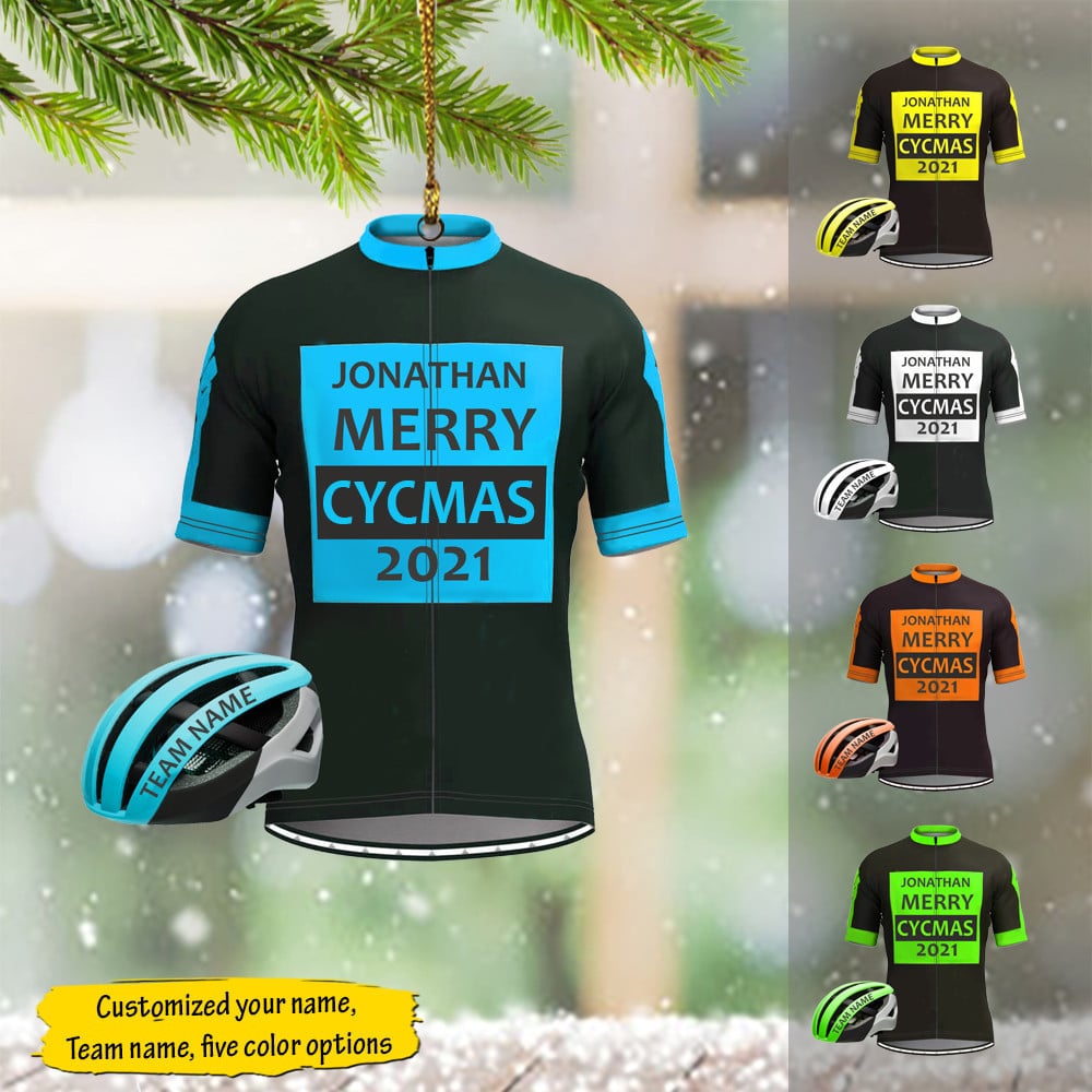 Personalized Ornament Jonathan Merry Cycmas 2023 Ornaments Cycling Outfit Xmas Tree Decorations/ 2D Flat Ornament