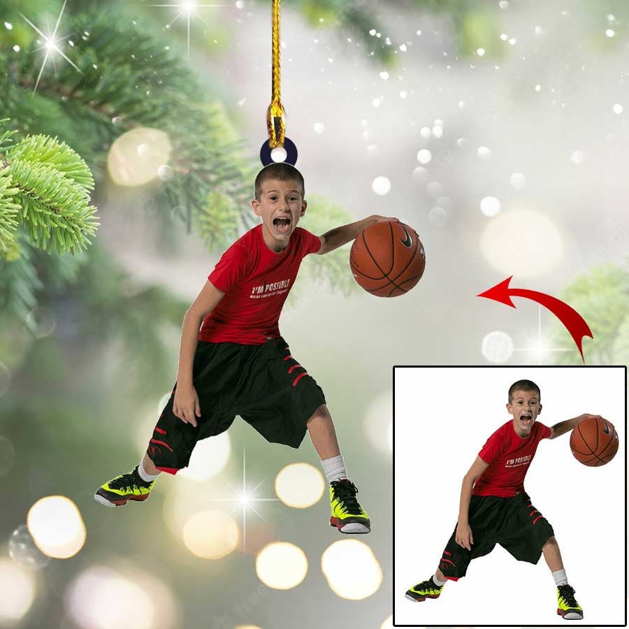 Custom Photo Basketball Players Christmas Ornament for Men & Women Basketball Lovers/ Gift for Boy and Girl