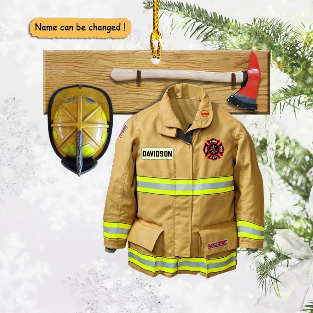 Personalized Firefighter Christmas Uniform Set Ornaments/ Christmas Gift for Firefighter