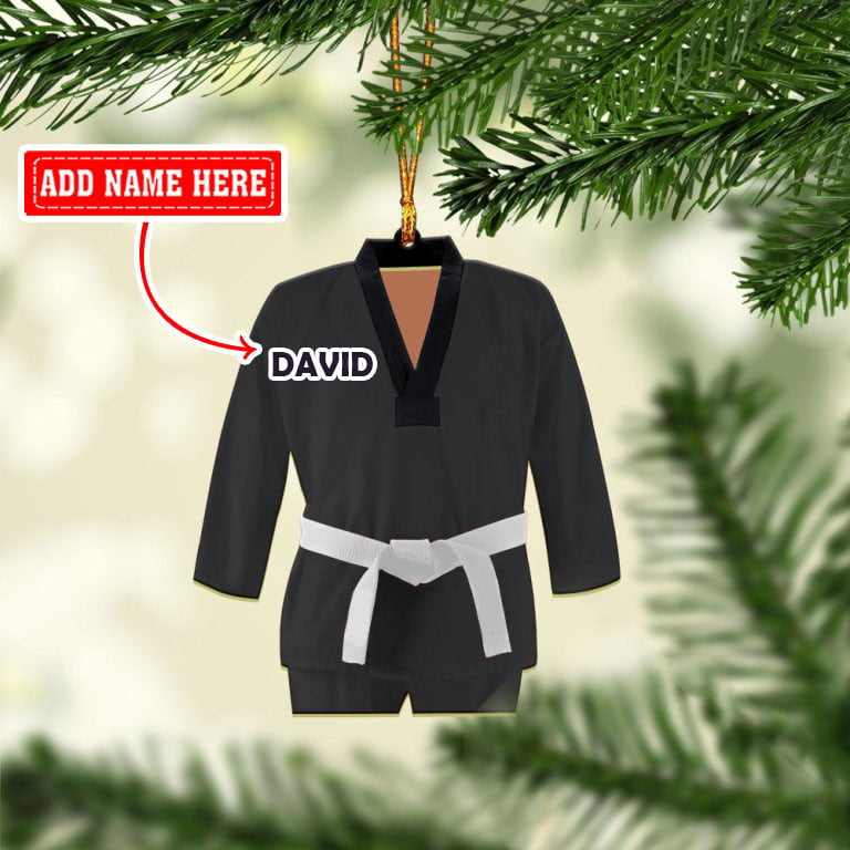 Personalized Christmas Taekwondo Multi Color Uniform Christmas Ornaments/ 2D Flat Ornament