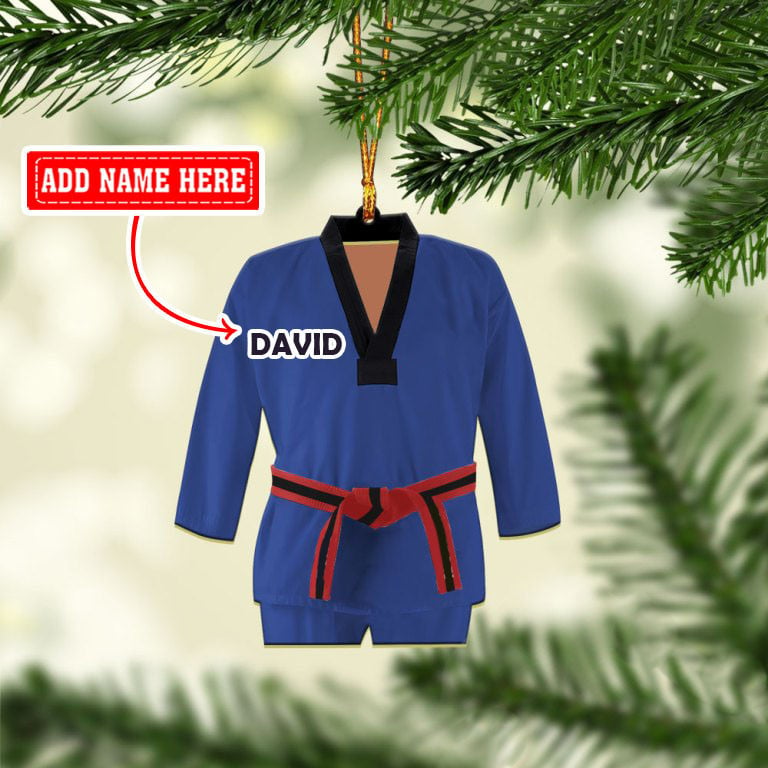 Personalized Christmas Taekwondo Multi Color Uniform Christmas Ornaments/ 2D Flat Ornament