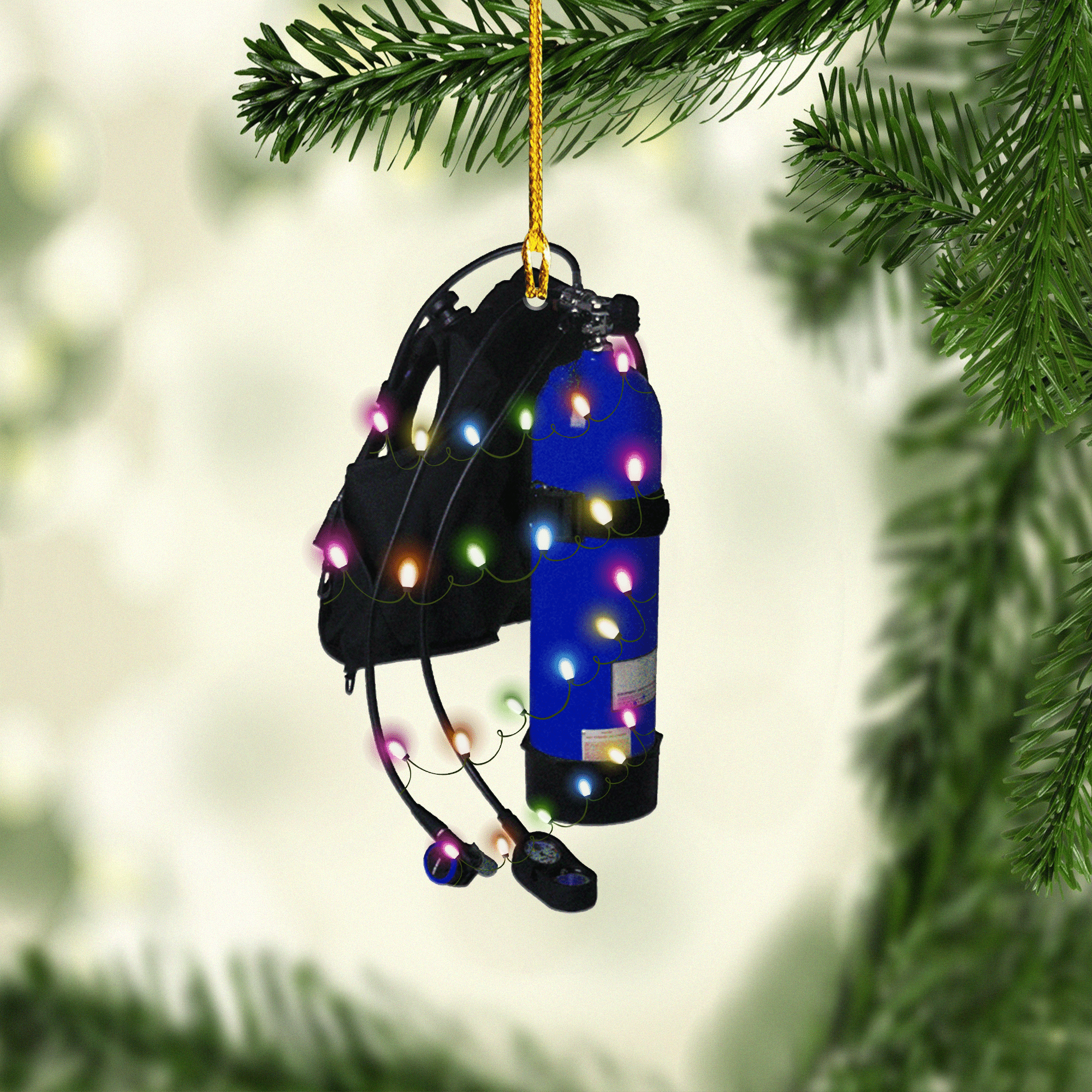 Diving Christmas Shaped Acrylic Ornaments/ Perfect Gift for Scuba Diver