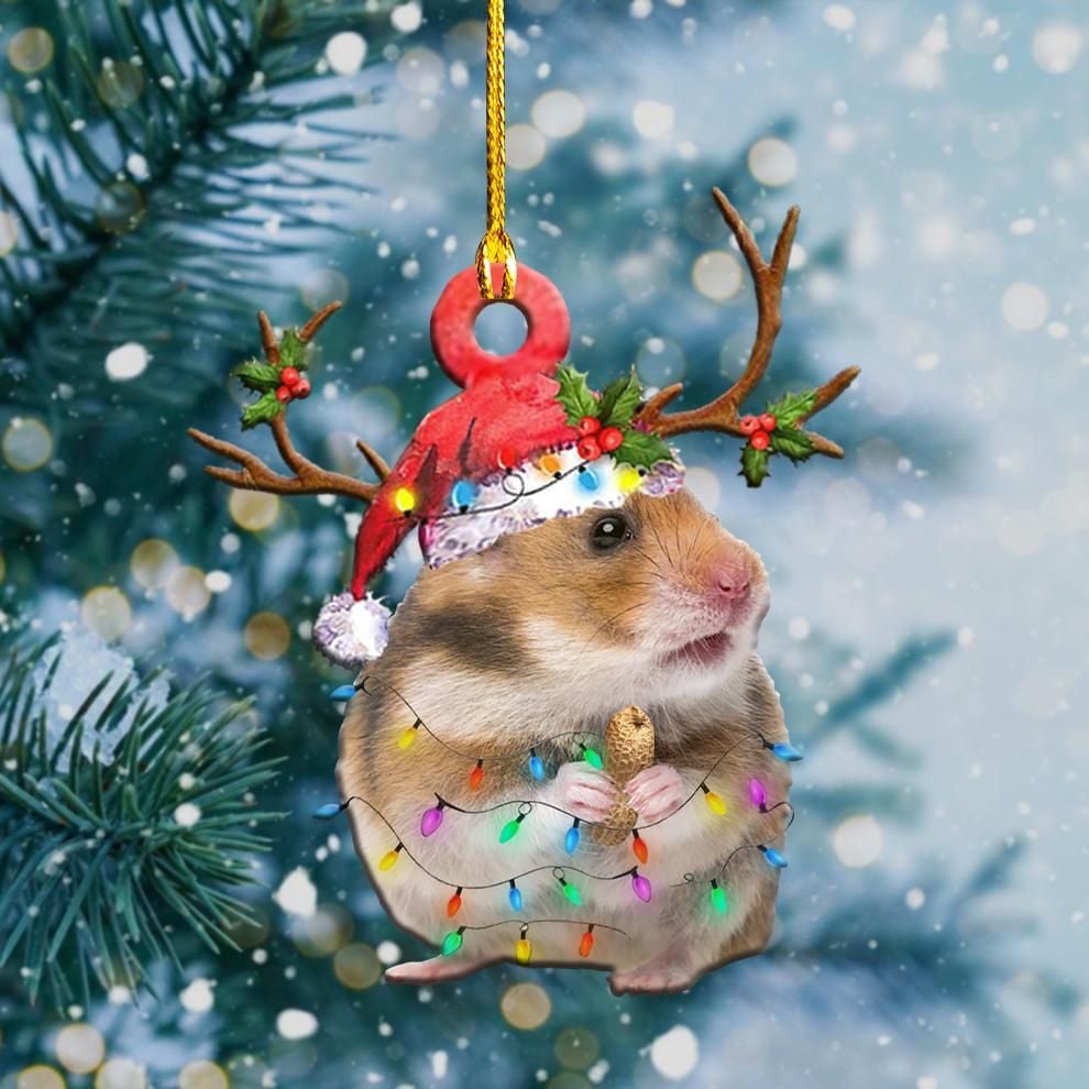Hamster Christmas Light Shaped Ornaments/ Gift for Hamster Lover/ Hamster Ornament