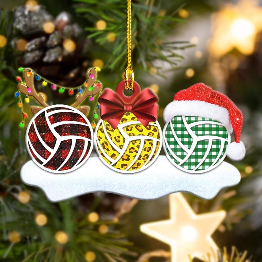 Volleyball Light Christmas 2D Flat Christmas Ornaments/ Idea Gift for Volleyball Player