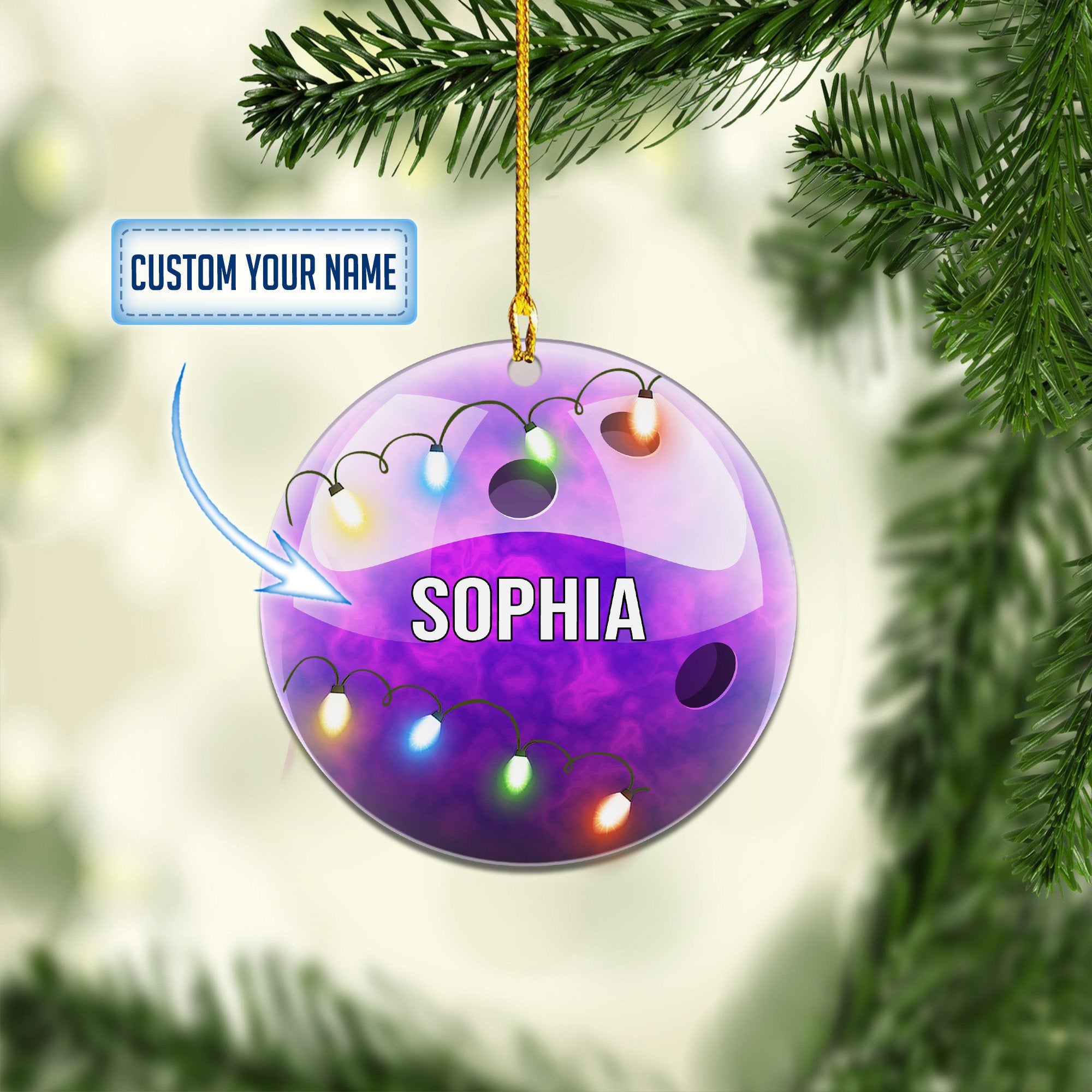 Personalized Bowling Pins Christmas Acrylic Ornaments/ Bowling Gift/ Bowling Ornament
