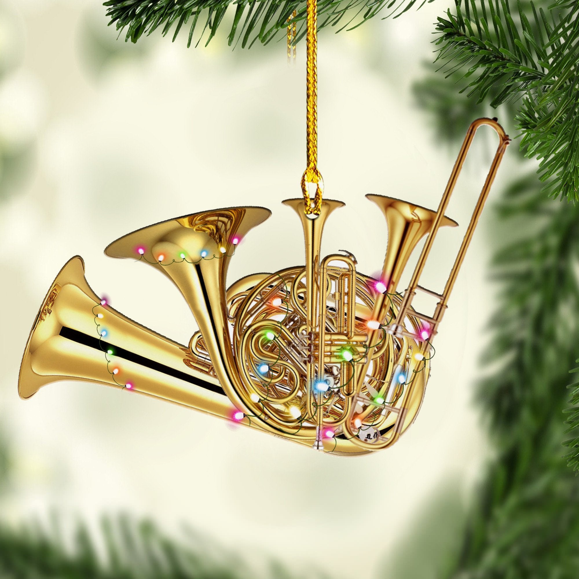 Customized Gold Saxophone Christmas Ornaments/ Saxophone Ornament/ Saxophone Gift