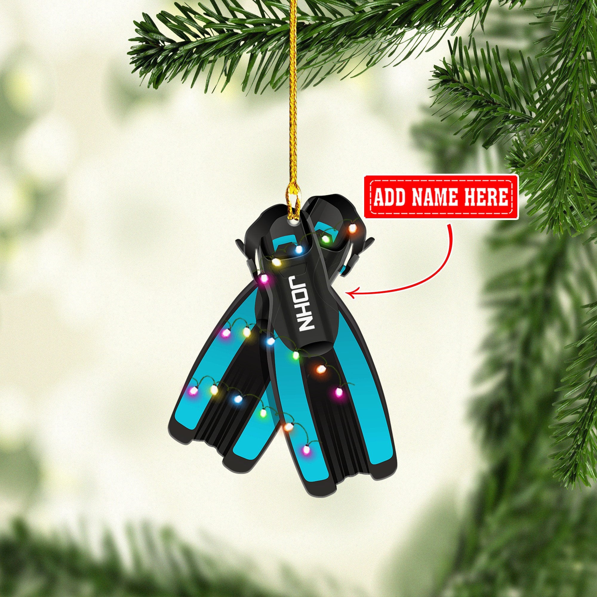 Personalized Diving Multicolor Shaped Acrylic Ornaments/ Christmas Gift for Scuba Diver