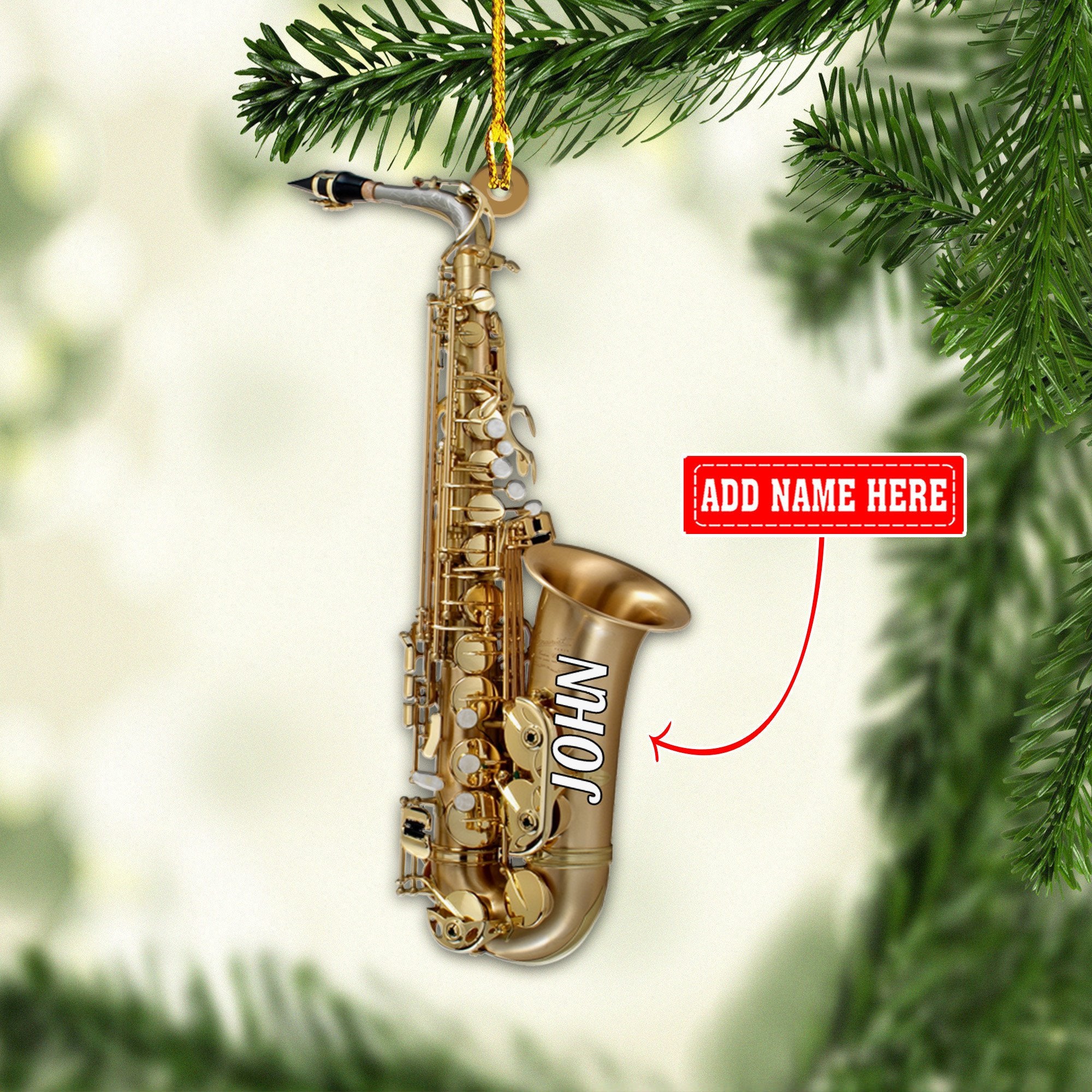 Personalized Saxophone Multi Color Shaped Acrylic Ornaments/ Christmas Gift for Saxophone Lovers
