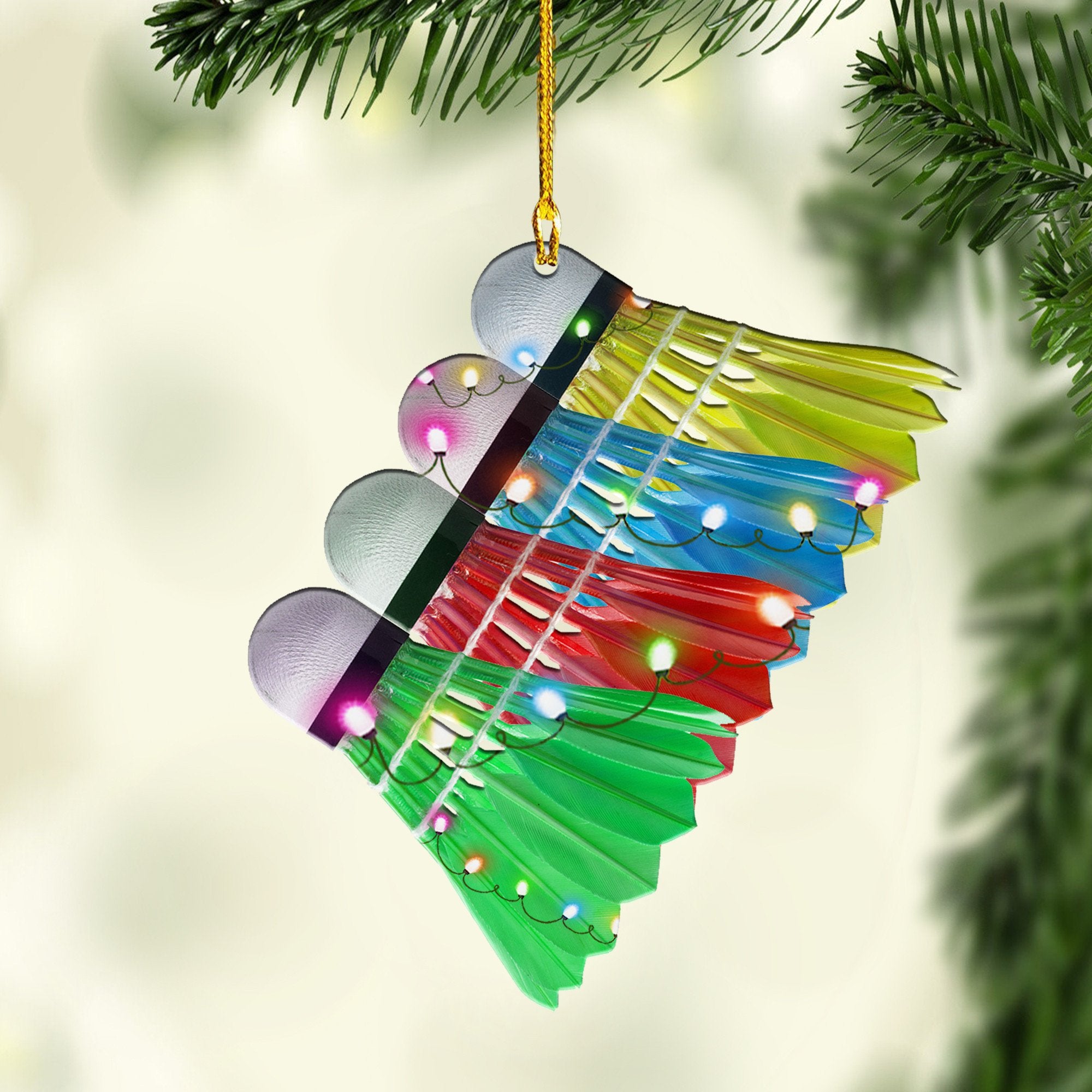 Badminton Color Xmas Shaped Ornaments/ Gift for Badminton Player