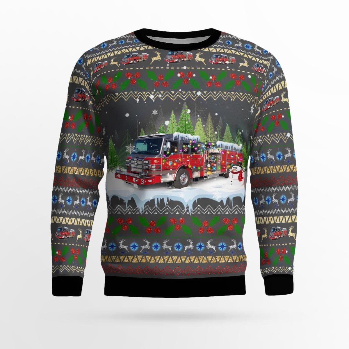 Lewisville/ Texas/ Lewisville Fire Department All Over Printed Ugly Sweater/ Gift for Firefighter