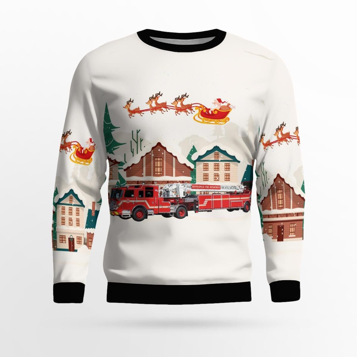 Minneapolis Fire Department All Over Print Ugly Christmas Sweater/ Gift for Firefighter