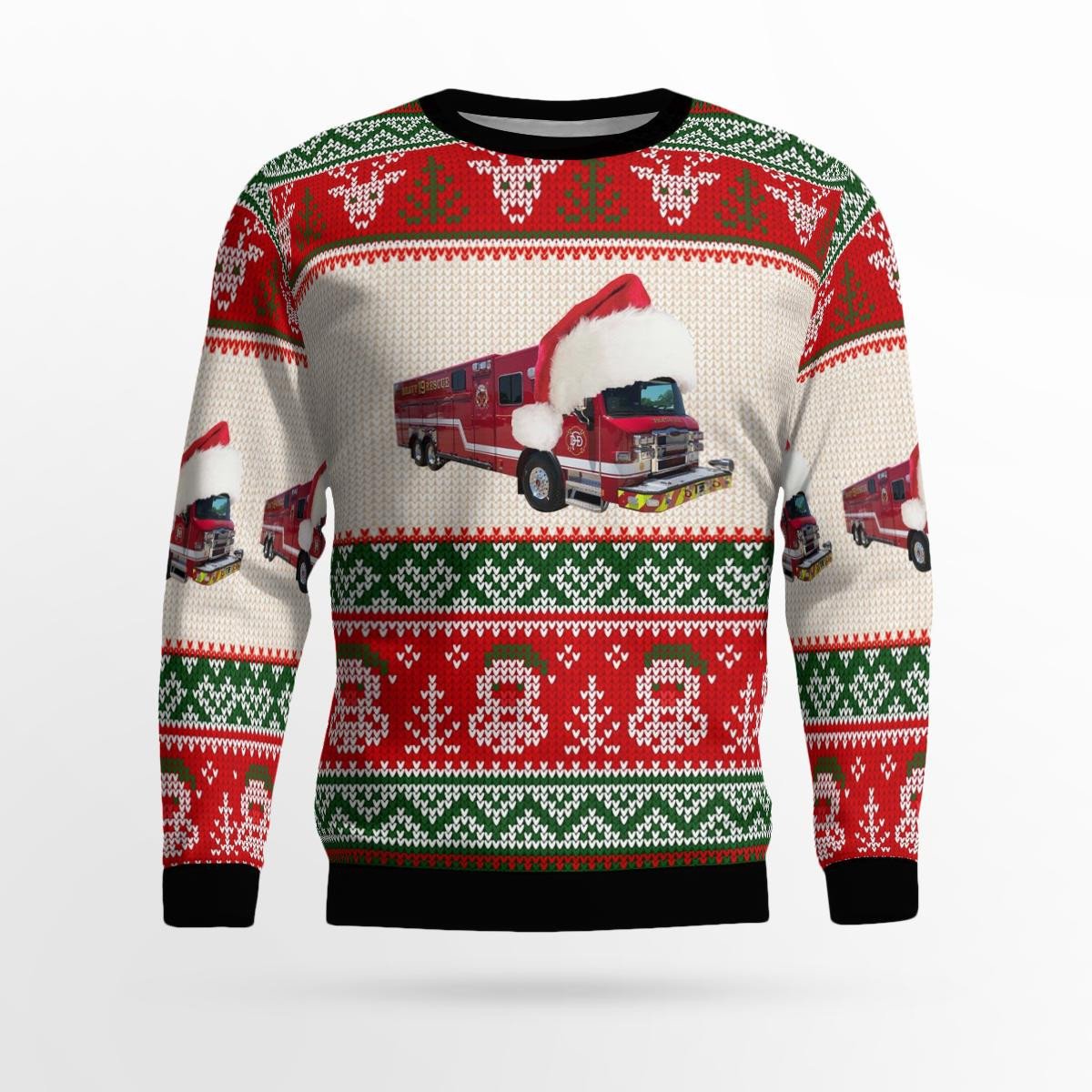 Texas Dallas Fire Station 19 All Over Print Ugly Christmas Sweater