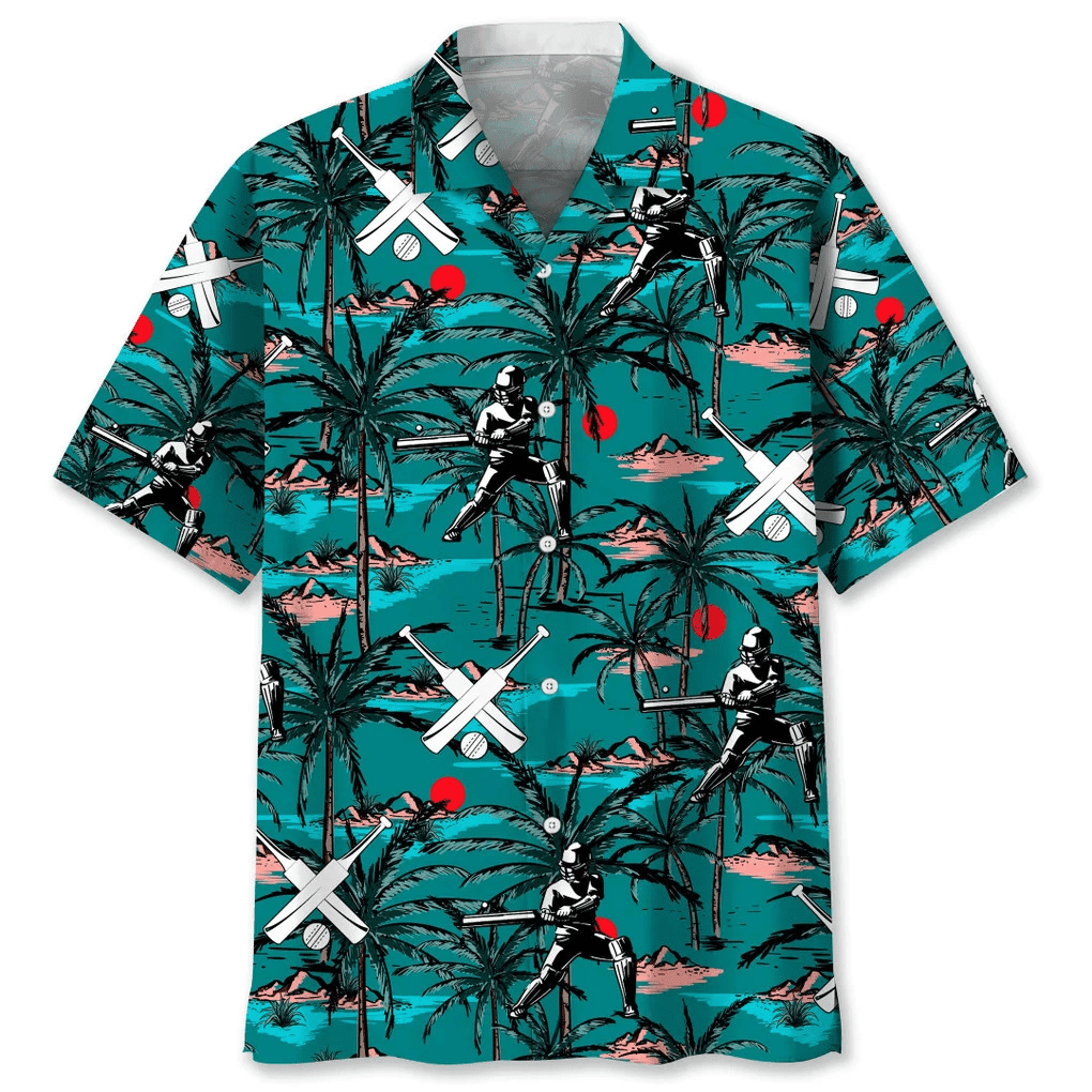 Cricket Vintage Hawaiian Shirt/ Cricket Sport Pattern Beach Hawaii Shirt