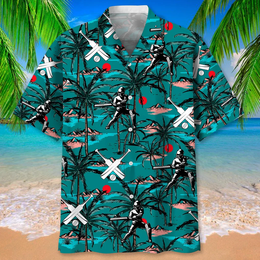 Cricket Vintage Hawaiian Shirt/ Cricket Sport Pattern Beach Hawaii Shirt