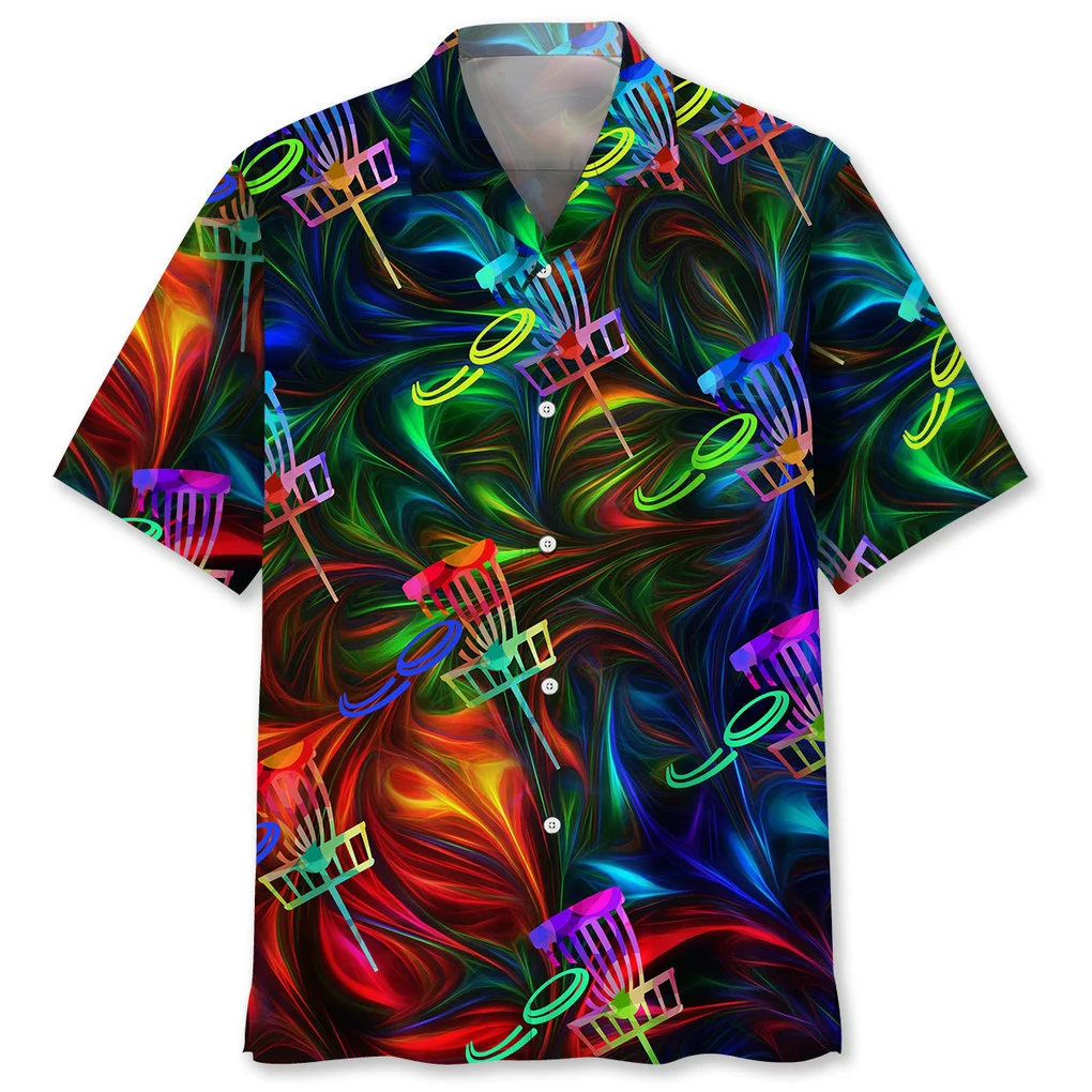 Disc Golf Colorful Hawaiian Shirt/ Idea Gift for Disc Golf Lover