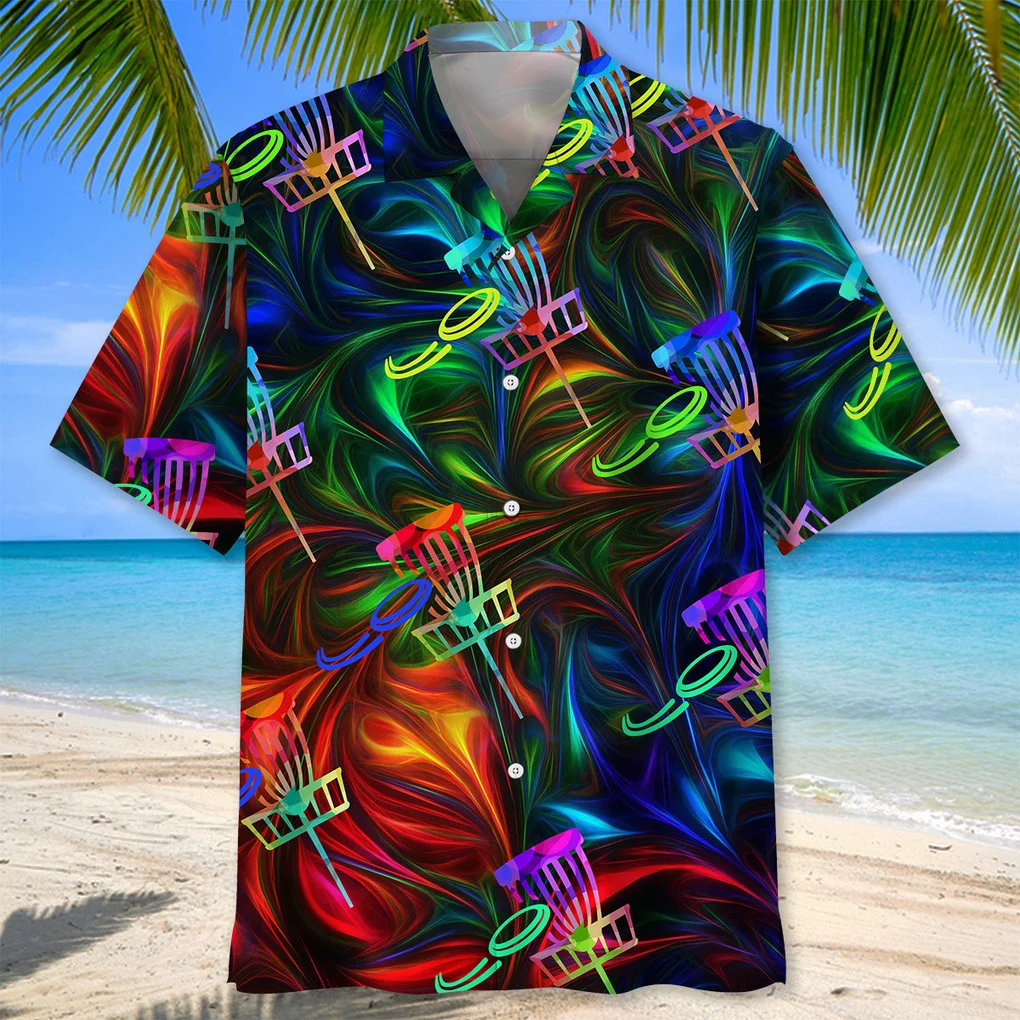 Disc Golf Colorful Hawaiian Shirt/ Idea Gift for Disc Golf Lover