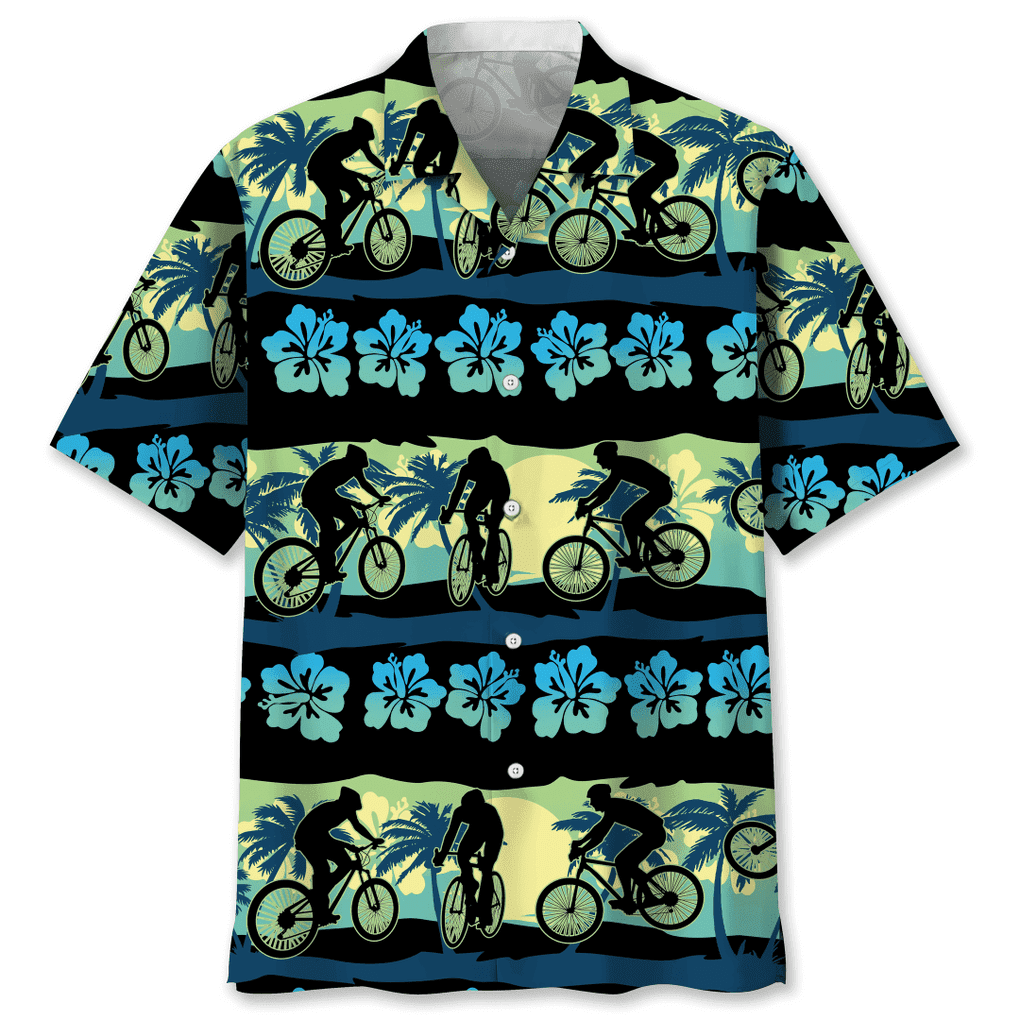 Cycling Flower Tropical Hawaiian Shirt/ Best Shirt for Cycling Men Women