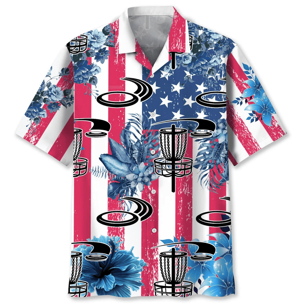 Disc Golf USA Nature Hawaiian Shirt/ Flag Hawaiian Shirt