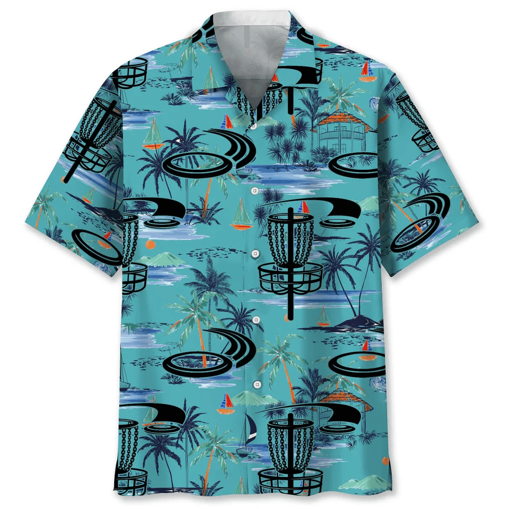 Disc Golf Beach Hawaiian Shirt/ 3D Printed Disc Golf Hawaii Shirt