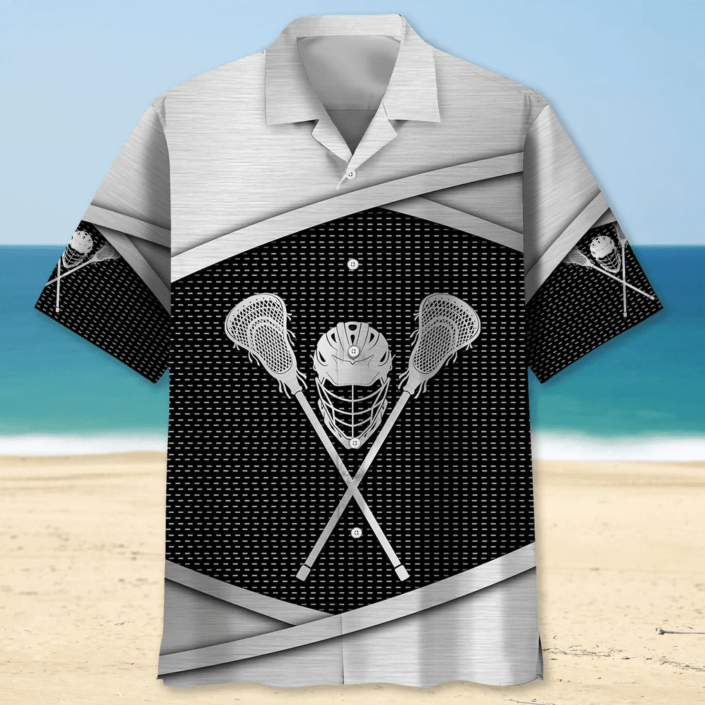 Lacrosse Mesh Pattern Seamless Hawaiian Shirt