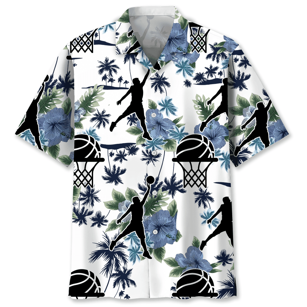 Basketball Nature Hawaiian Shirt/ Idea Gift for Basketball Player/ Hawaiian Shirt for Men