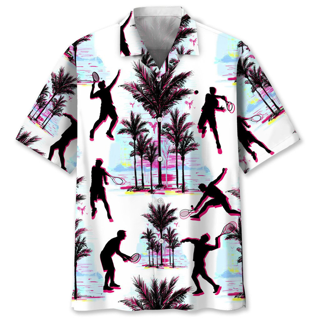Tennis Abstract Background Hawaiian Shirt/ Aloha Shirt/ Casual Shirts/ Shirt For Men/ Short Sleeves Shirt/ Beach Shirt