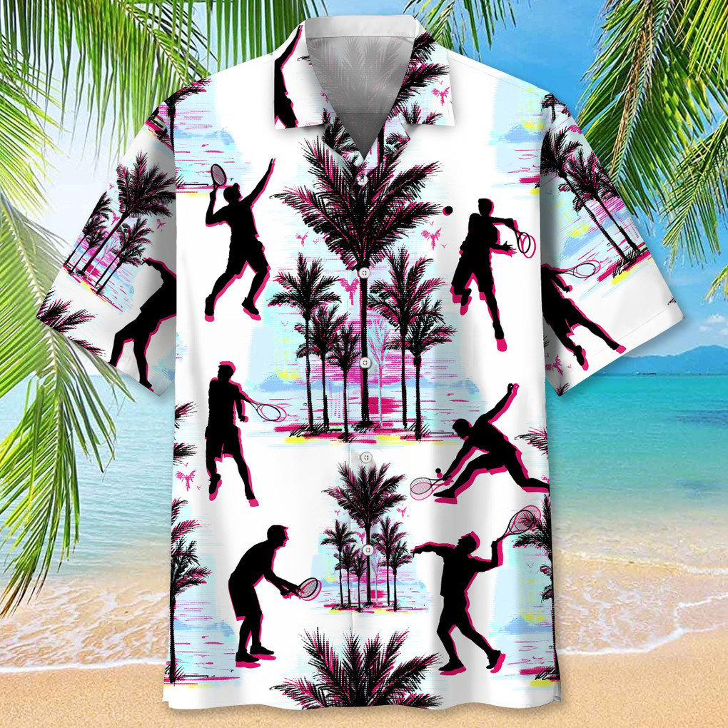 Tennis Abstract Background Hawaiian Shirt/ Aloha Shirt/ Casual Shirts/ Shirt For Men/ Short Sleeves Shirt/ Beach Shirt