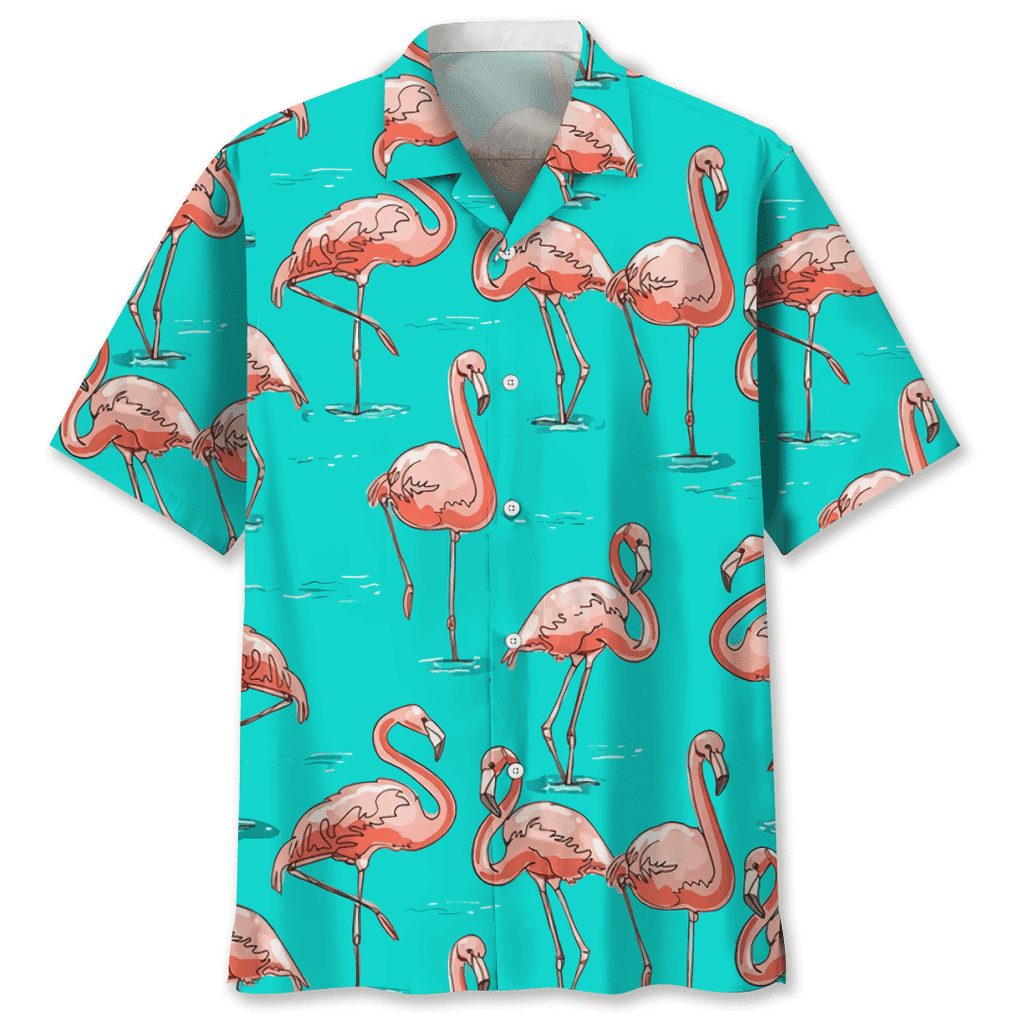 3D All Over Print Flamingo Hawaiian Shirt/ Hawaii Beach Aloha Shirt for Men/ Flamingo Shirt