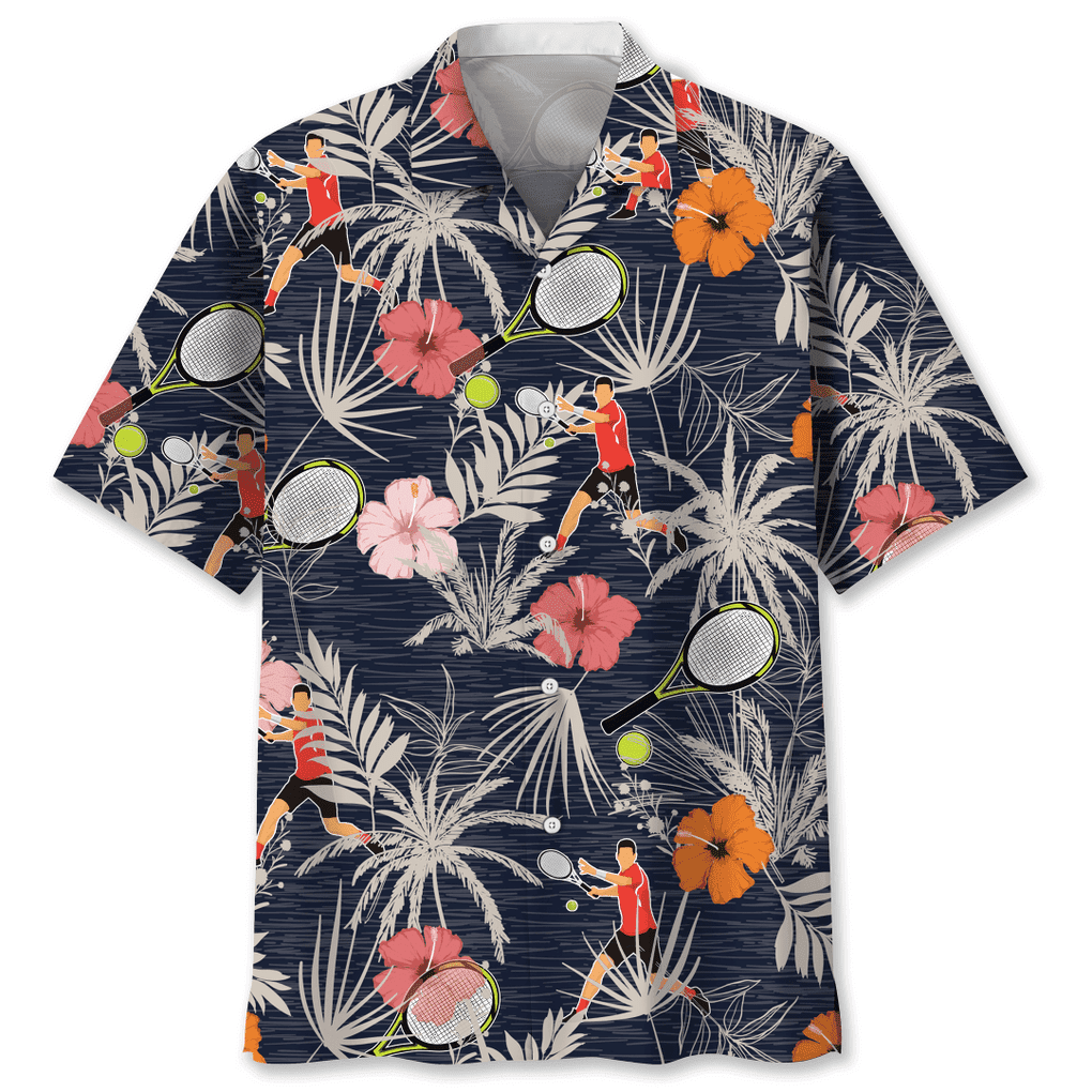 Tennis Blue Nature Hawaiian Shirt/ Tennis Summer Shirt/ Tennis Player Summer Party Shirt/ Tennis Lovers Shirt Gift