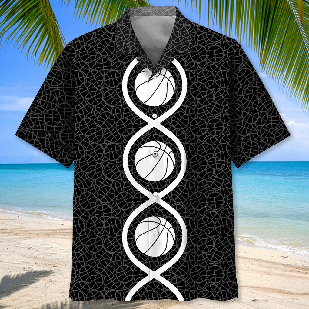 Basketball Dna Hawaiian Shirt/ Gift for Basketball Player/ Hawaiian Shirt for Men