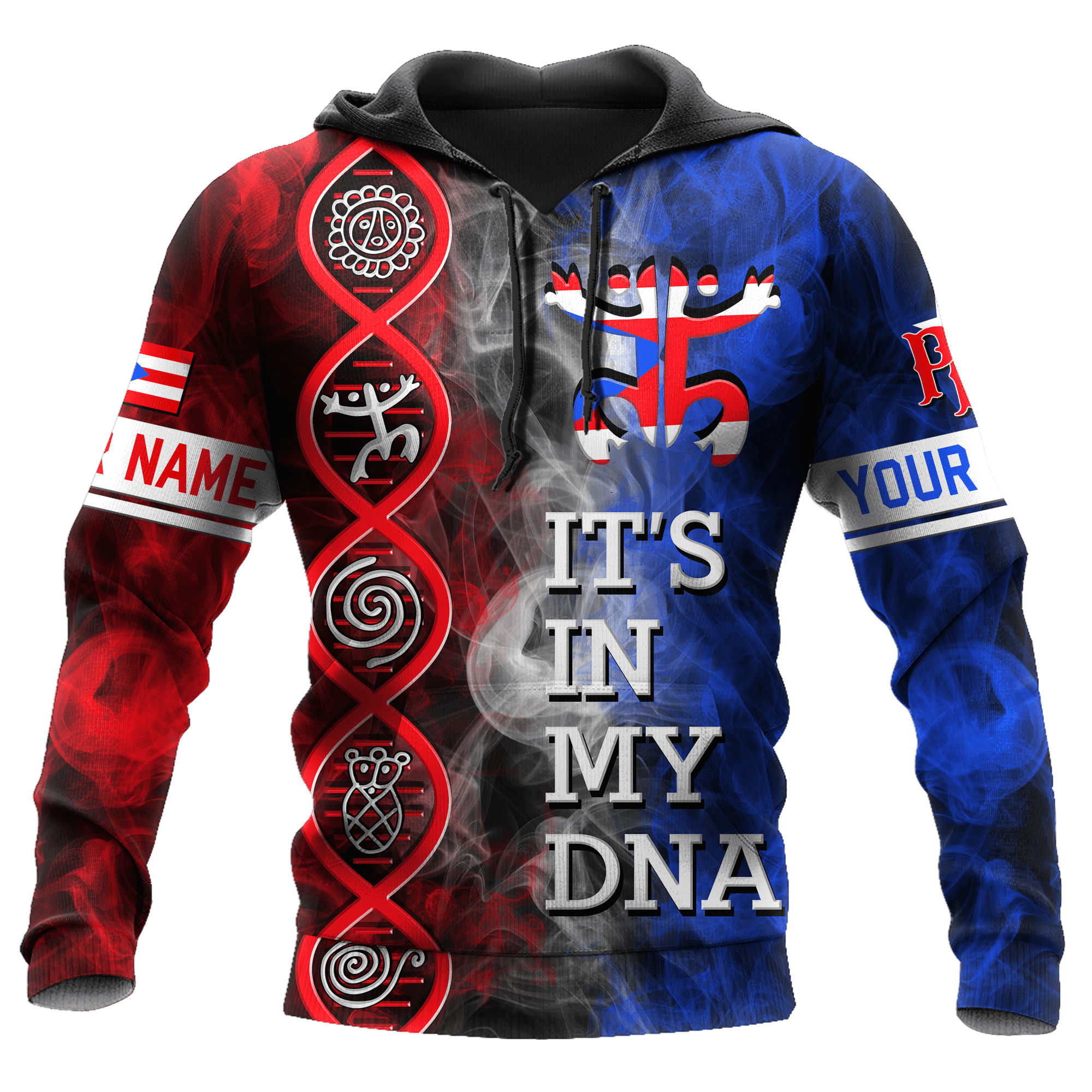 Personalized Puerto Rico It''s In My Dna Hoodie/ Idea Gift for Puerto Rican