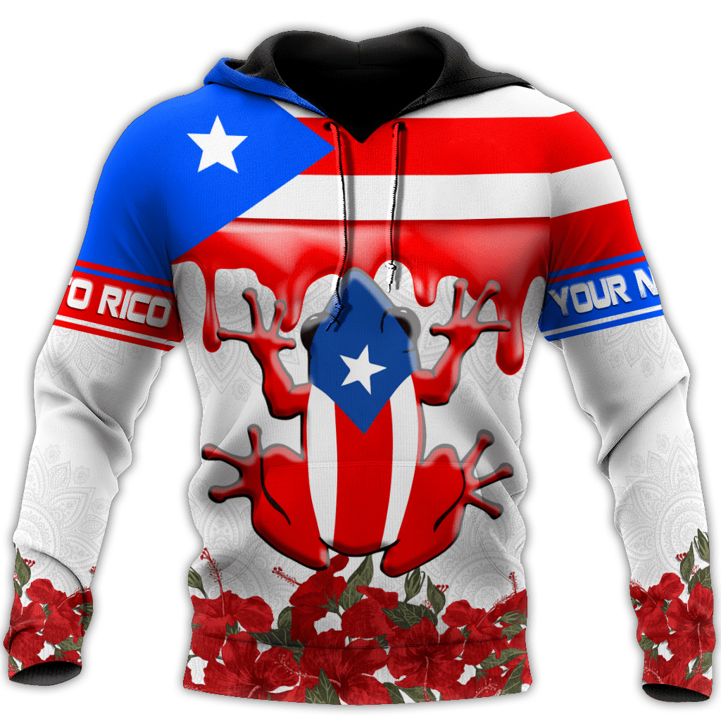 Personalized Name Puerto Rico In My Blood Flag All Over Printed 3D Shirt/ Gift for Puerto Rican
