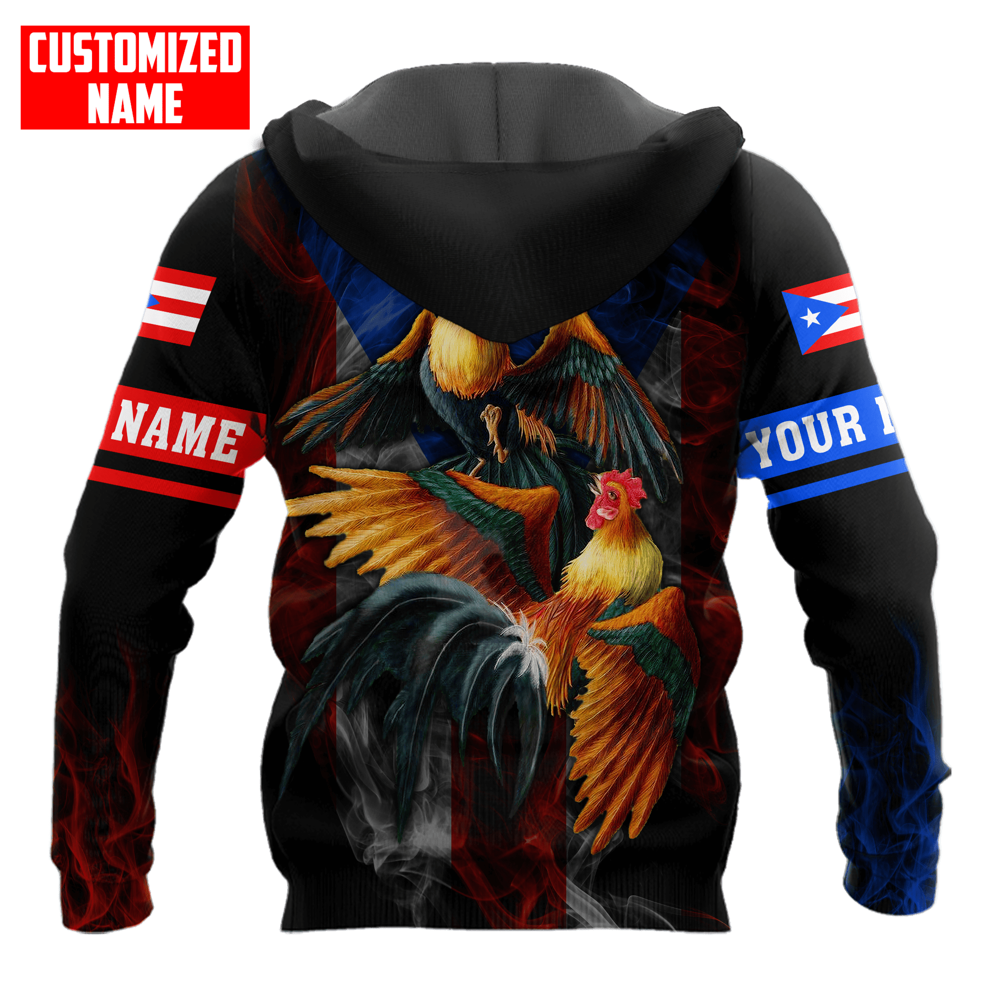 Coolspod Personalized Name Gallero De Puerto Rico All Over Printed Hoodie Shirts/ Rooster Shirt