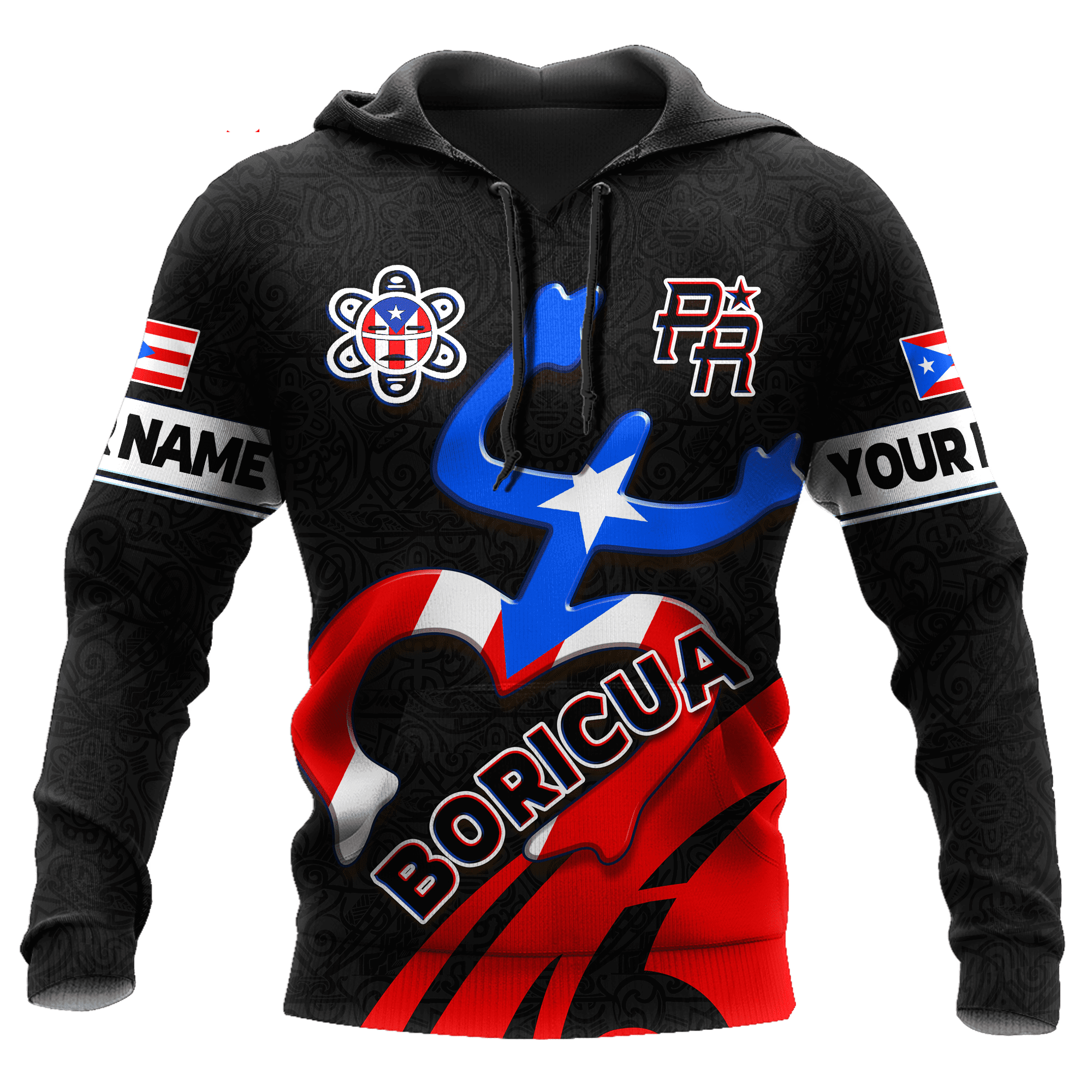 Personalized Custom Name Puerto Rico Boricua Coqui 3D Full Printed Hoodie Shirts