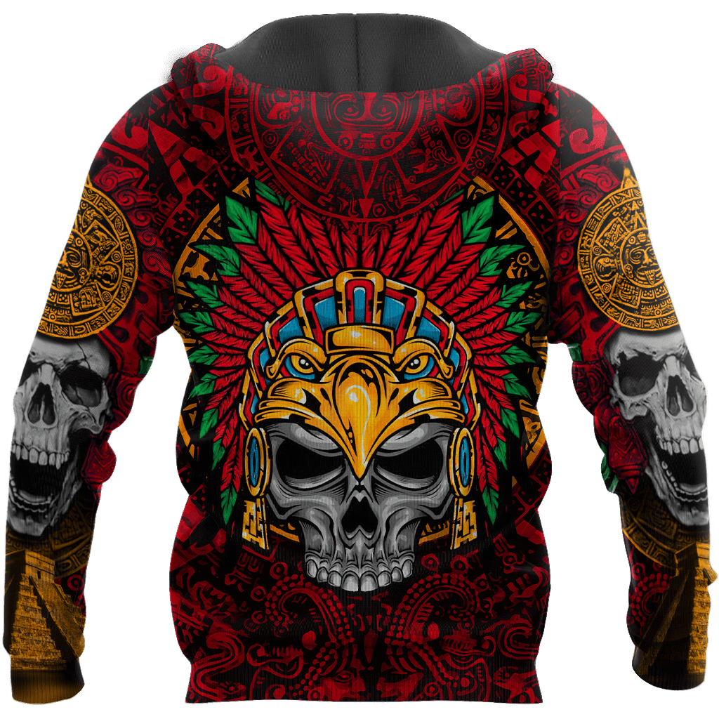 Aztec Eagle Warrior Skull All Over Printed Unisex Shirts
