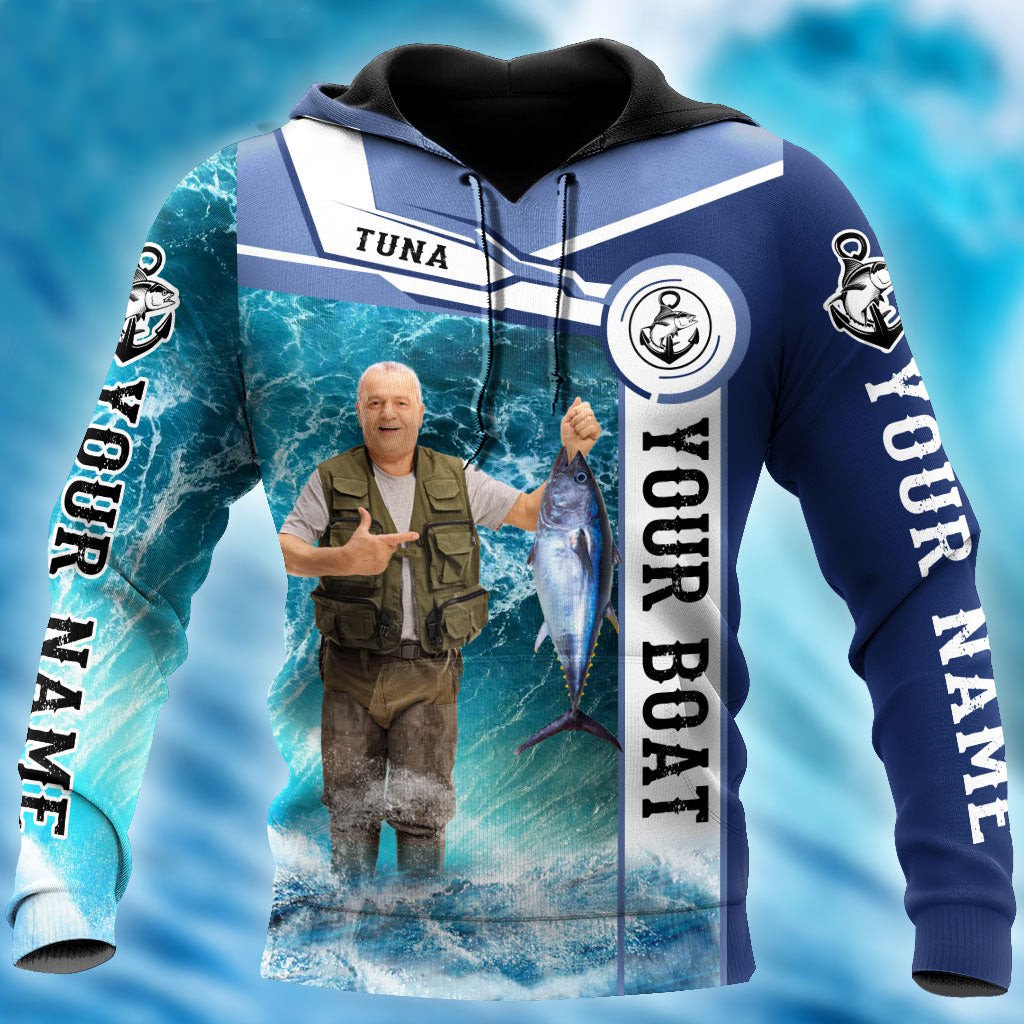 Custom Photo Fishing Boat Catch And Release Shirts/ Personalized Name Fishing Hoodie and Zipper Hoodie