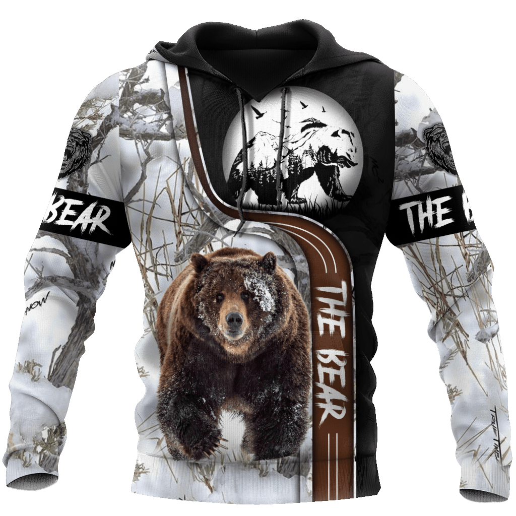 Personalized Name Bear 3D All Over Printed Hoodie Shirt/ Idea Gift for Bear Lover/ Christmas Shirt