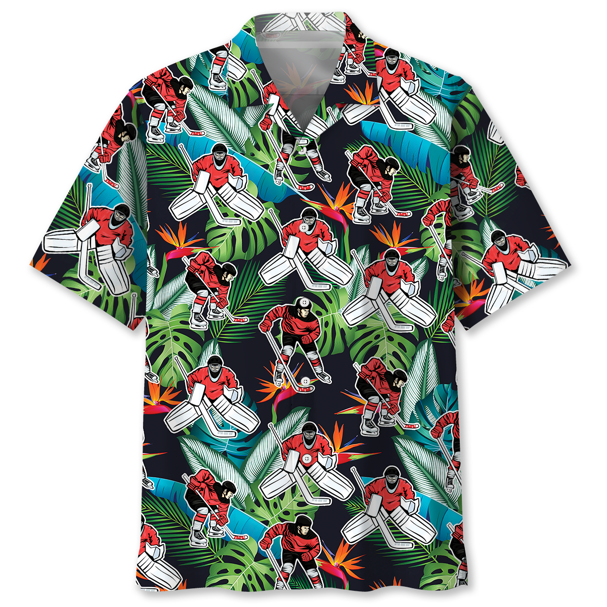 Hockey Hawaiian Tropical Hawaiian Shirt/ Summer Gift For Hockey Lovers