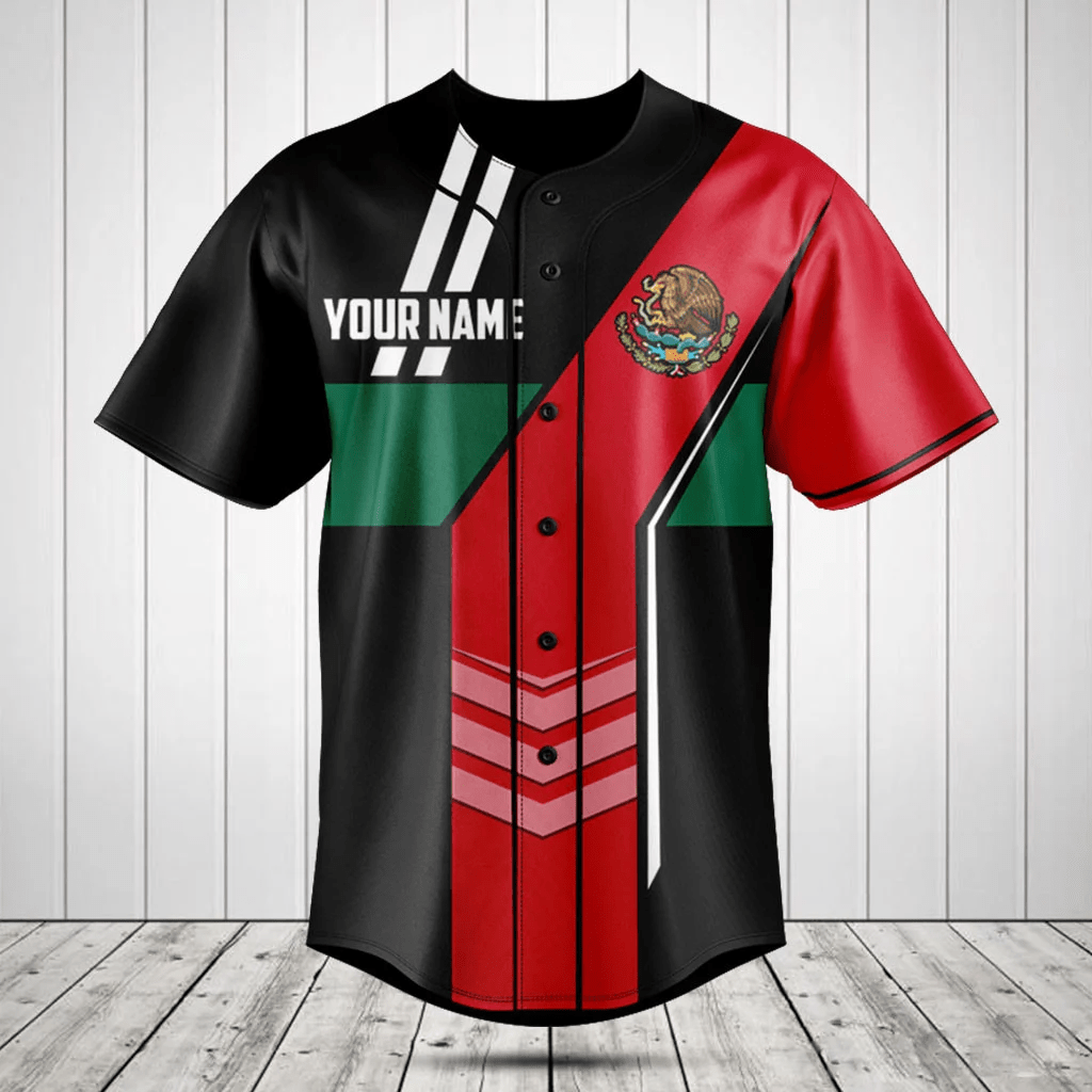 Customize Mexico Flag Speed Style Baseball Jersey Shirt/ Gift for Him Mexican