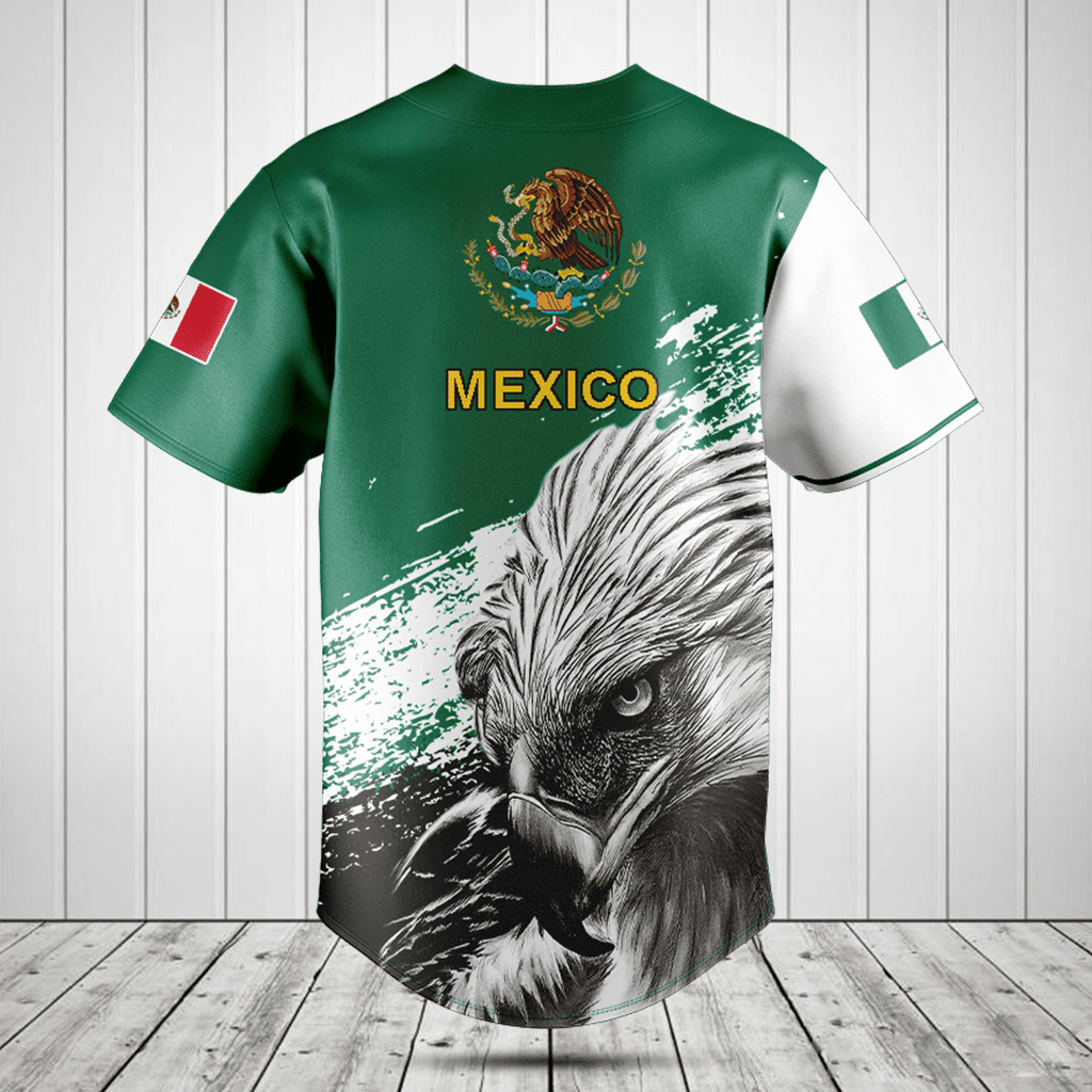 Customize Mexico Coat Of Arms Eagle Baseball Jersey Shirt/ Pride Mexican Shirt
