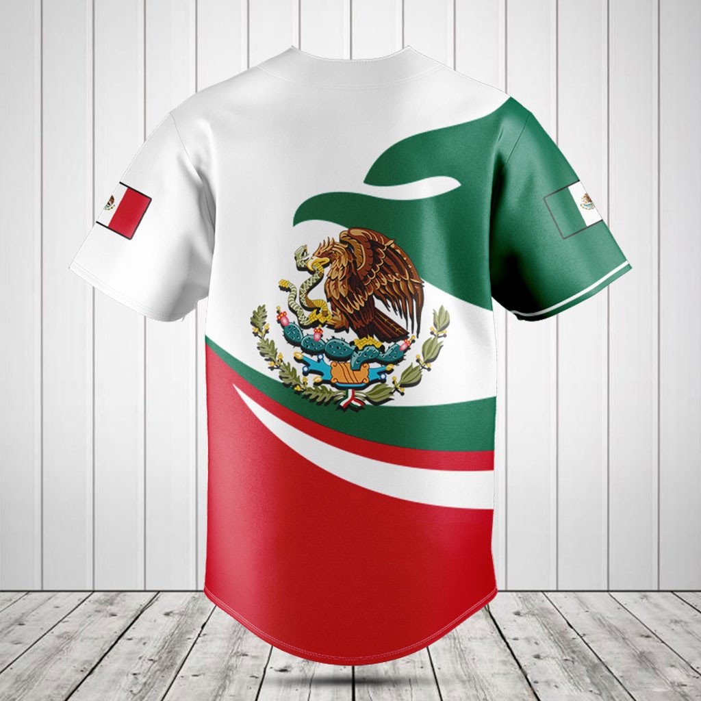 Coolspod Mexico Flag Fire Style Baseball Jersey Shirt/ Gift for Mexican 3D Shirt
