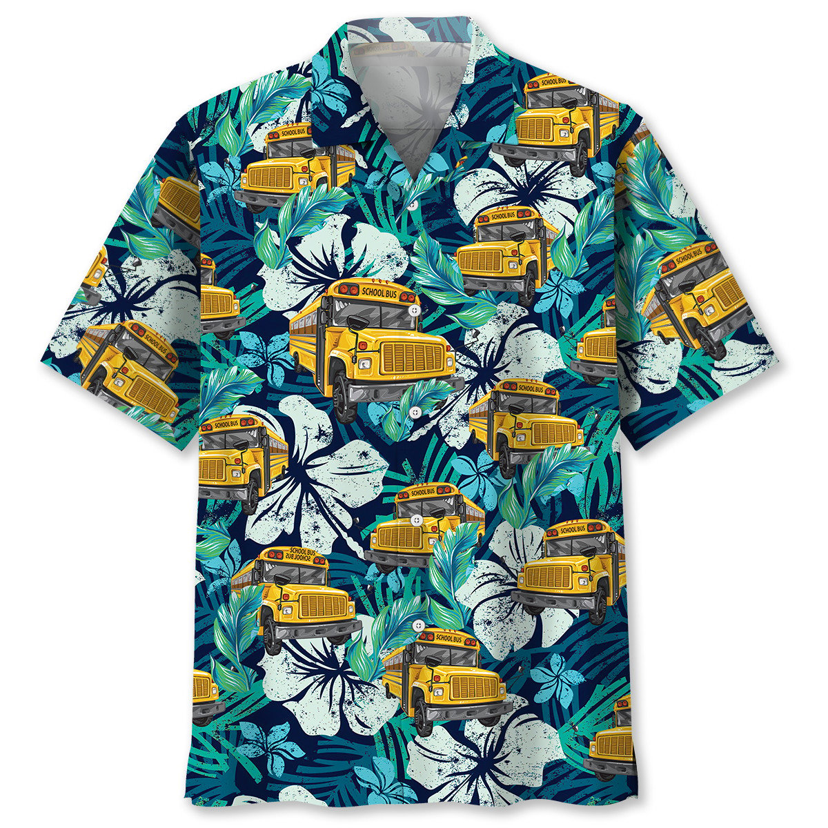 School Bus Tropical Hawaiian Shirt/ Perfect Shirt for School Bus Driver