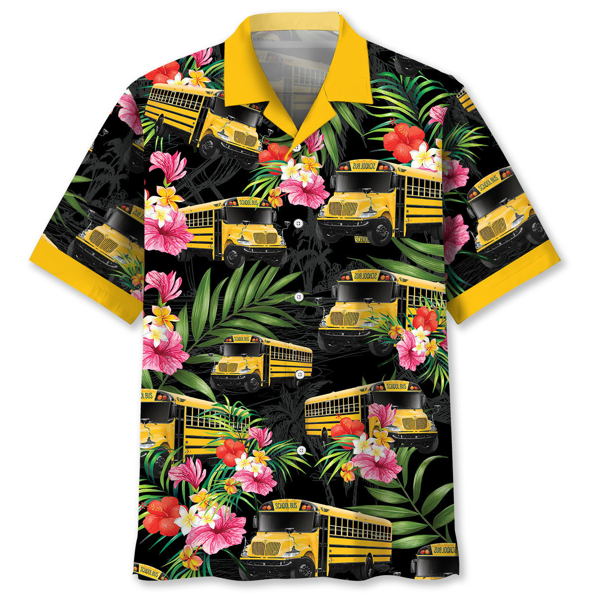 School Bus Tropical Hawaiian Shirt/ Perfect Shirt for School Bus Driver