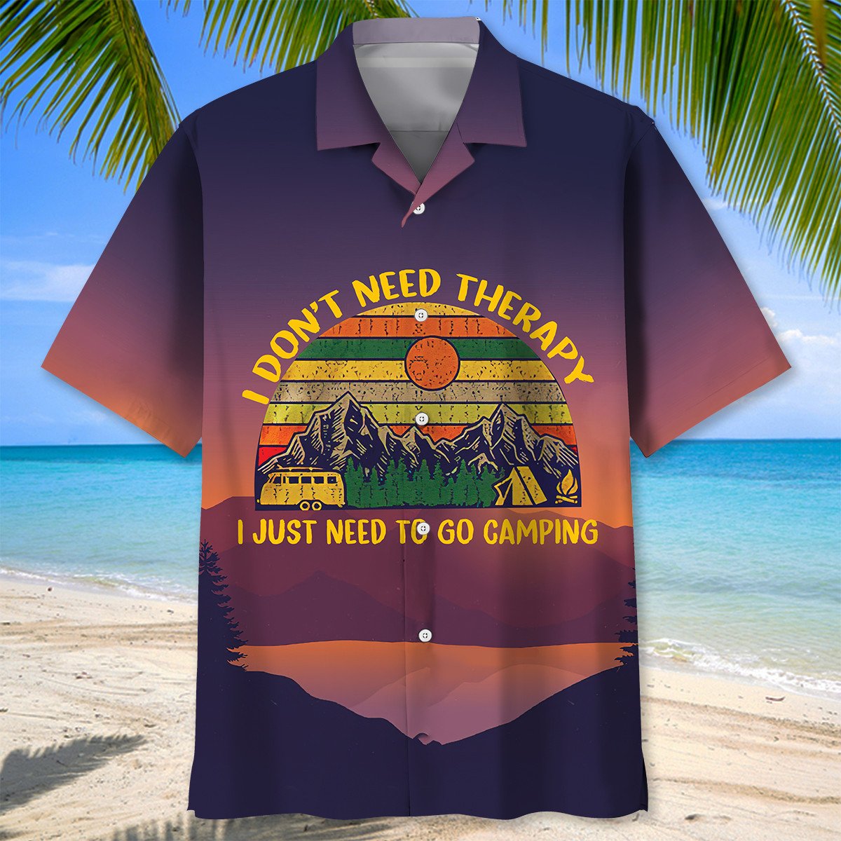 Camping Vintage Hawaiian Shirt/ I Don